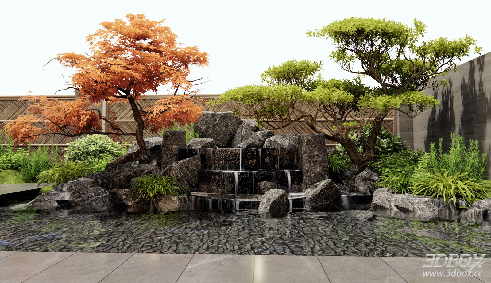 New Chinese Style Courtyard Rockery Waterfall Landscape