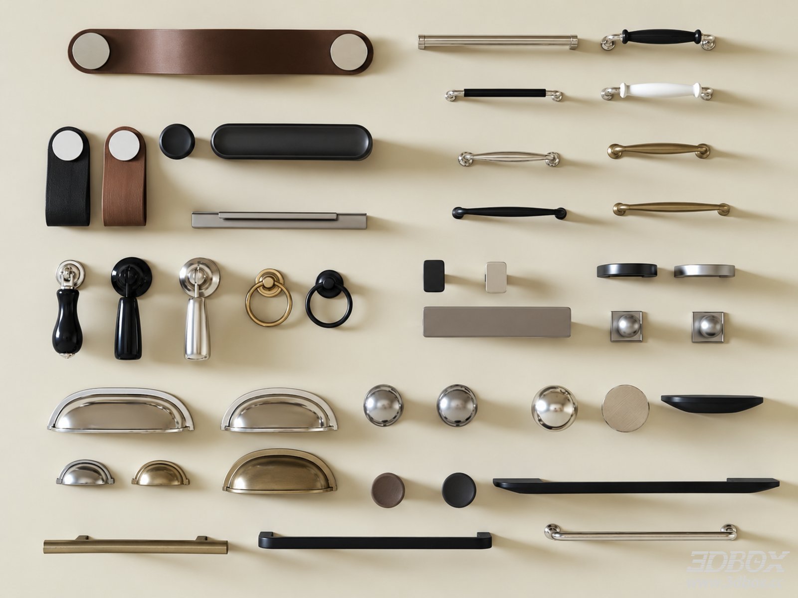 Modern Mid Century Door and Cabinet Handle Set