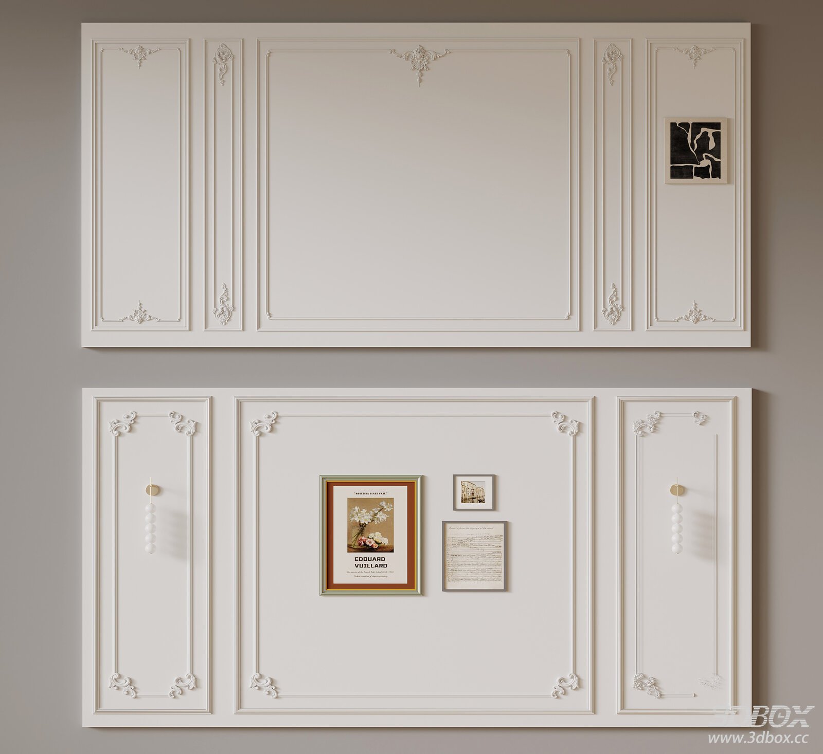 Modern Classic Decorative Plaster Wall Panel Set