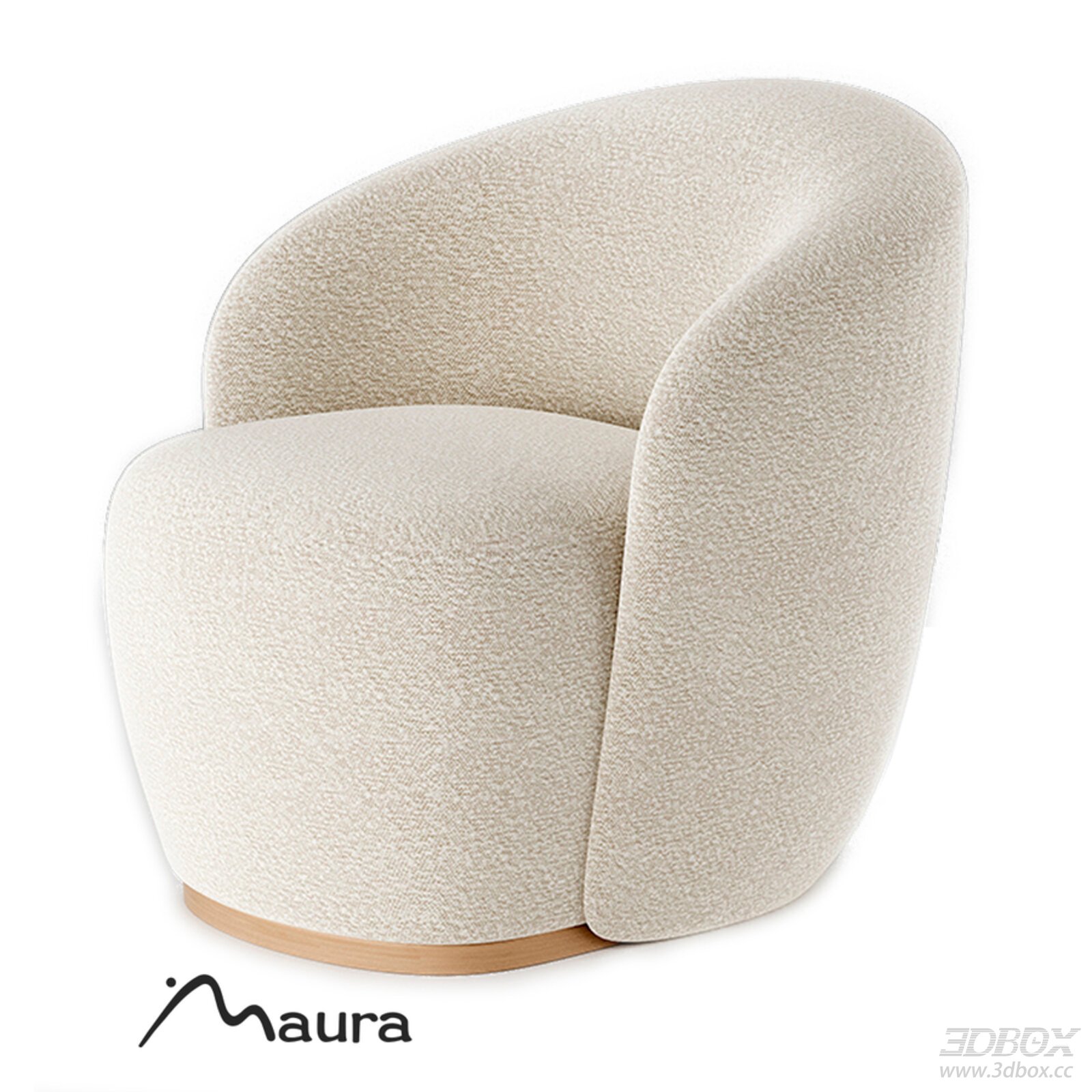Maura Modern Curved Boucle Armchair