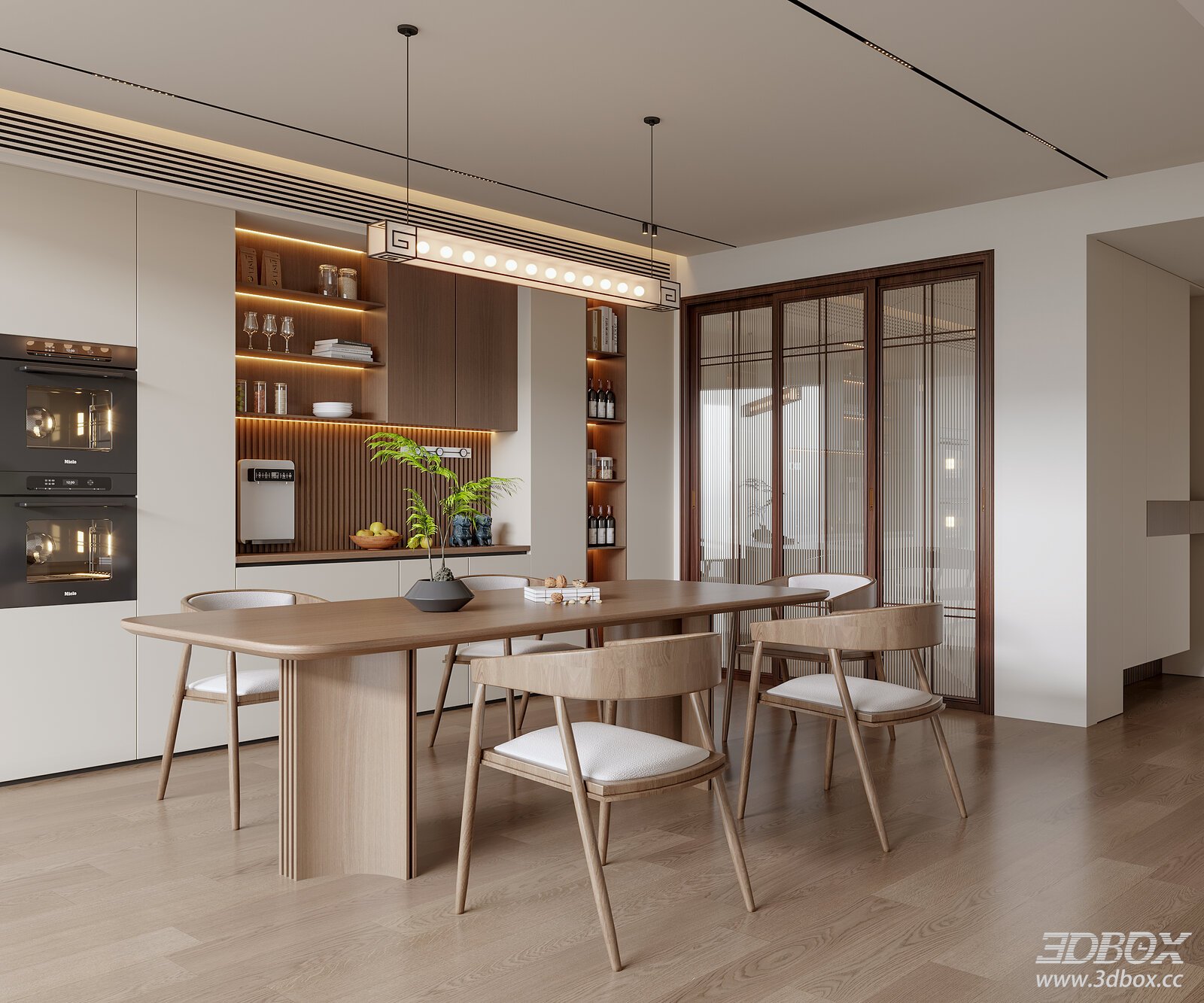 Modern Chinese Song Style Dining Room Interior