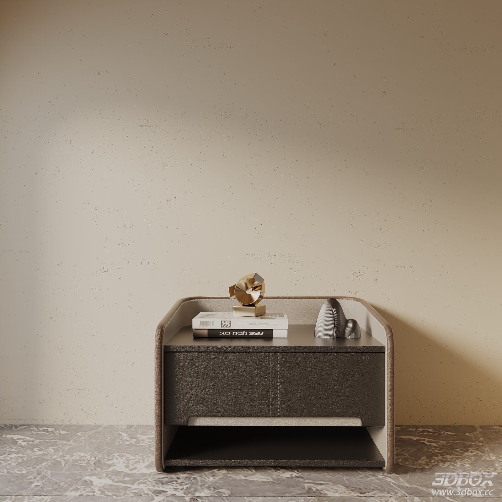 Modern Leather Bedside Side Table