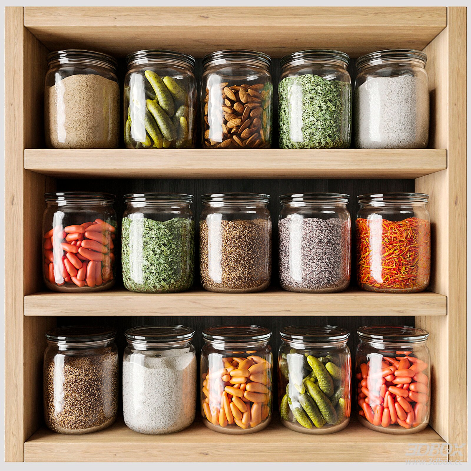 Kitchen Spice and Food Storage Glass Jars Set