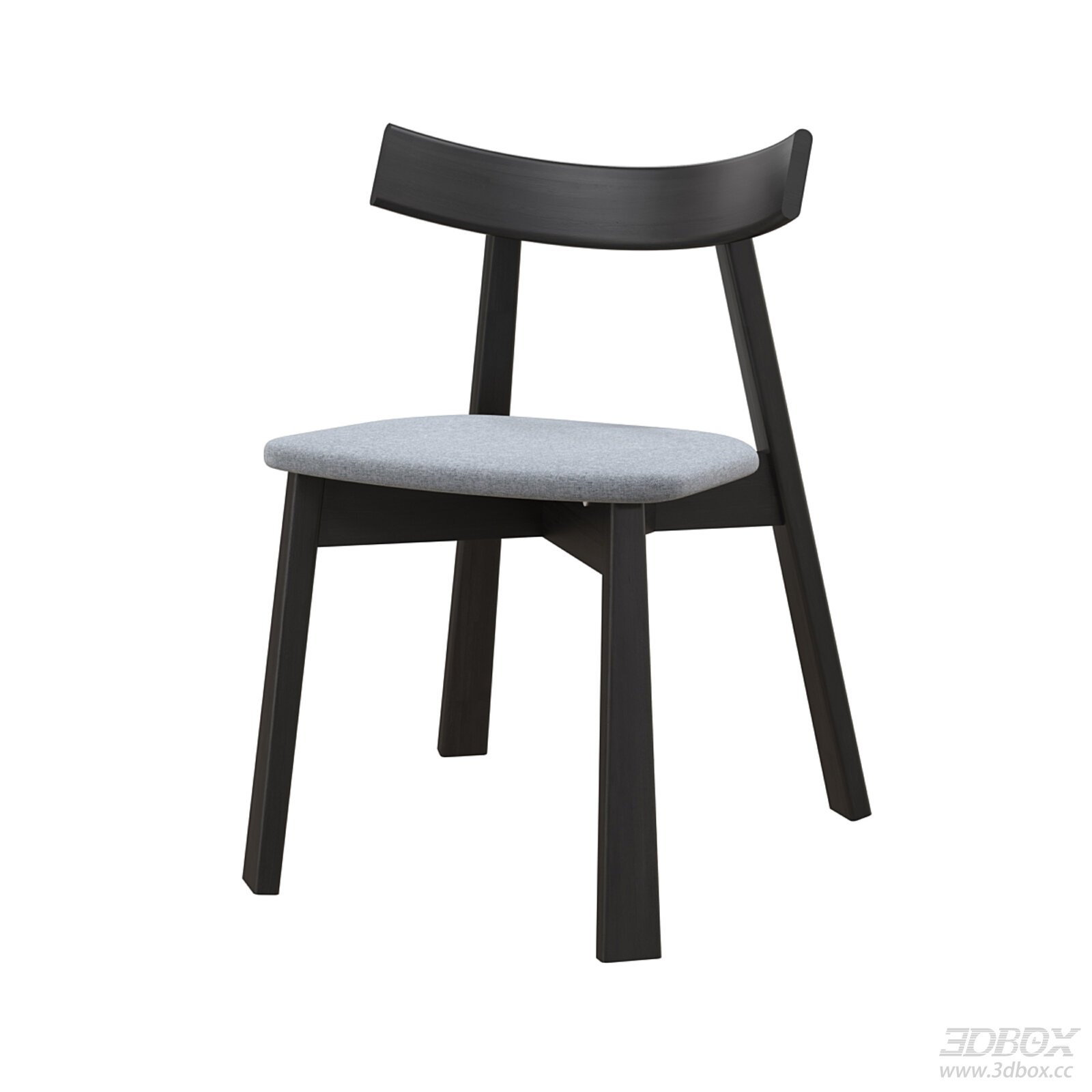 Modern Minimalist Wooden Dining Chair with Fabric Cushion