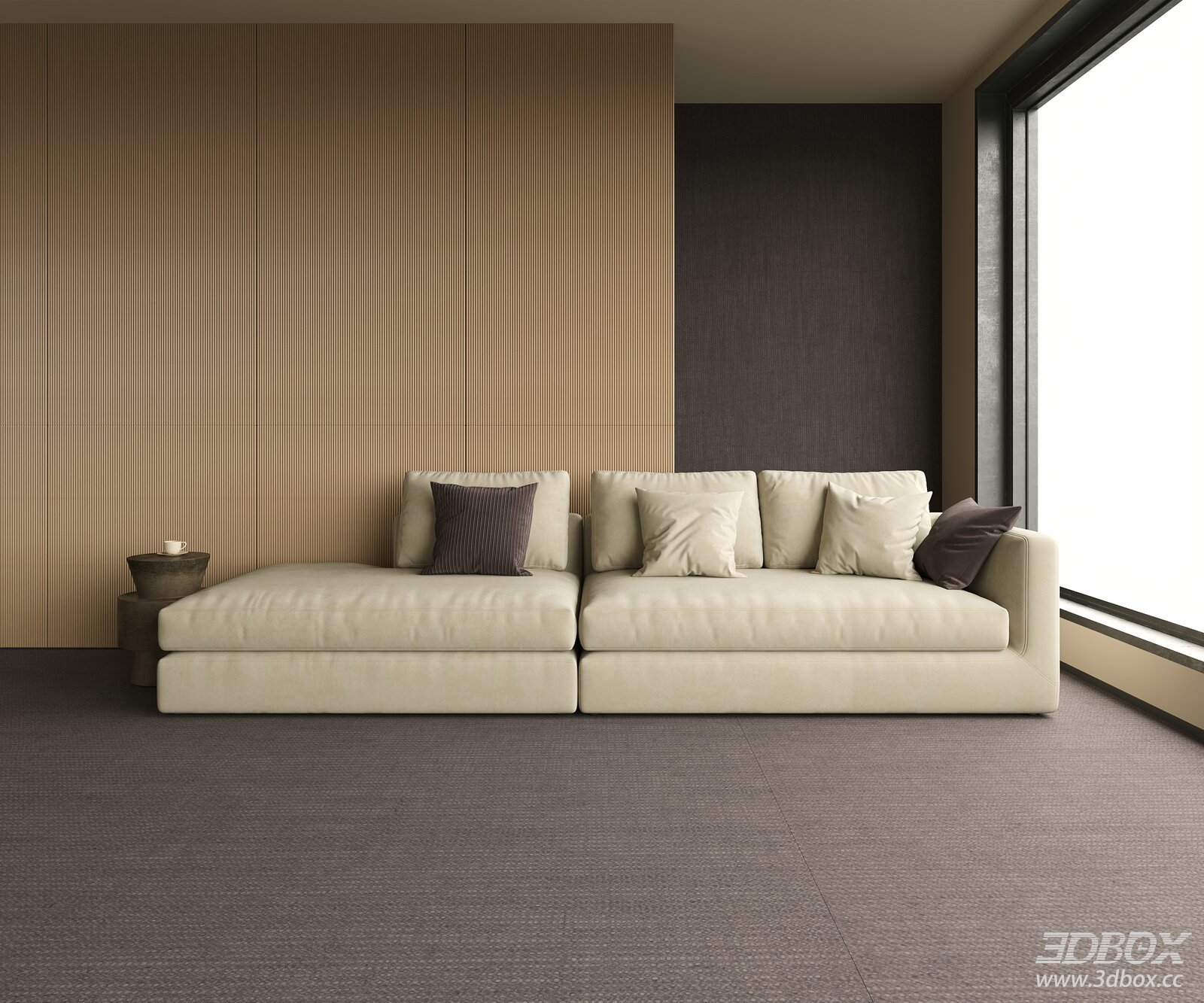 Modern Beige Modular Fabric Sofa Set
