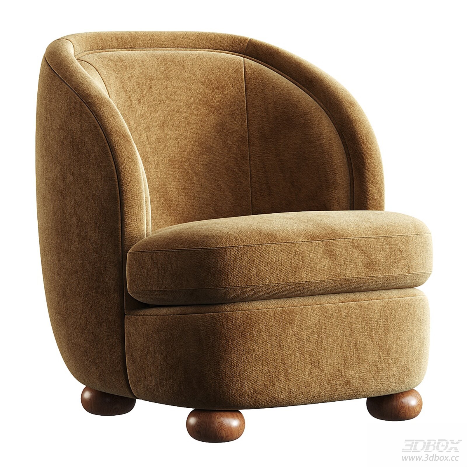 Blair Modern Velvet Upholstered Armchair with Wooden Legs