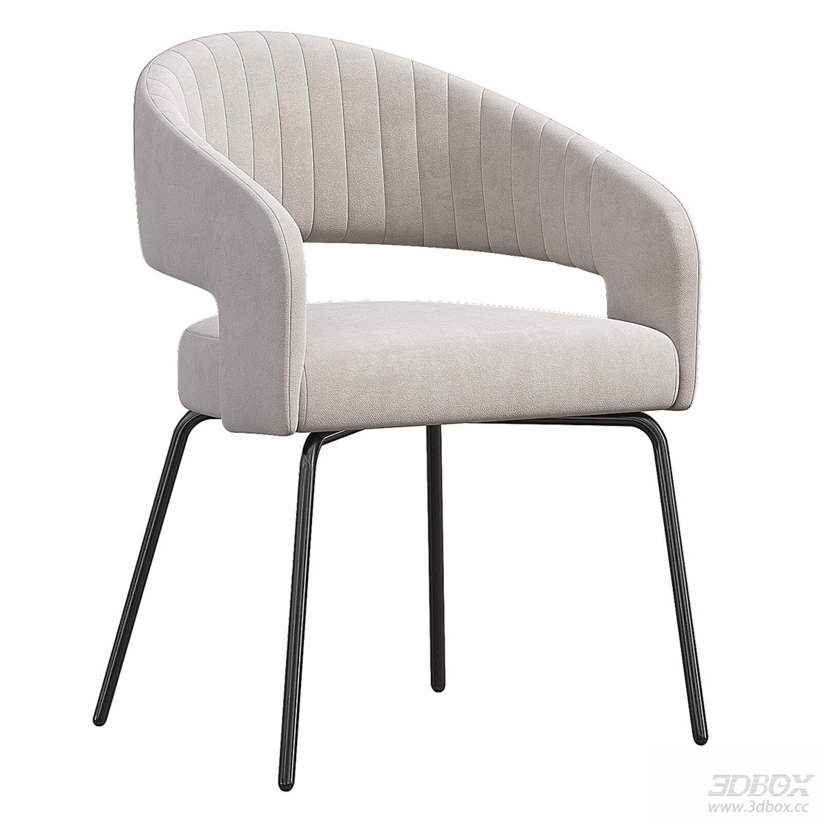 Modern Upholstered Armchair with Metal Legs
