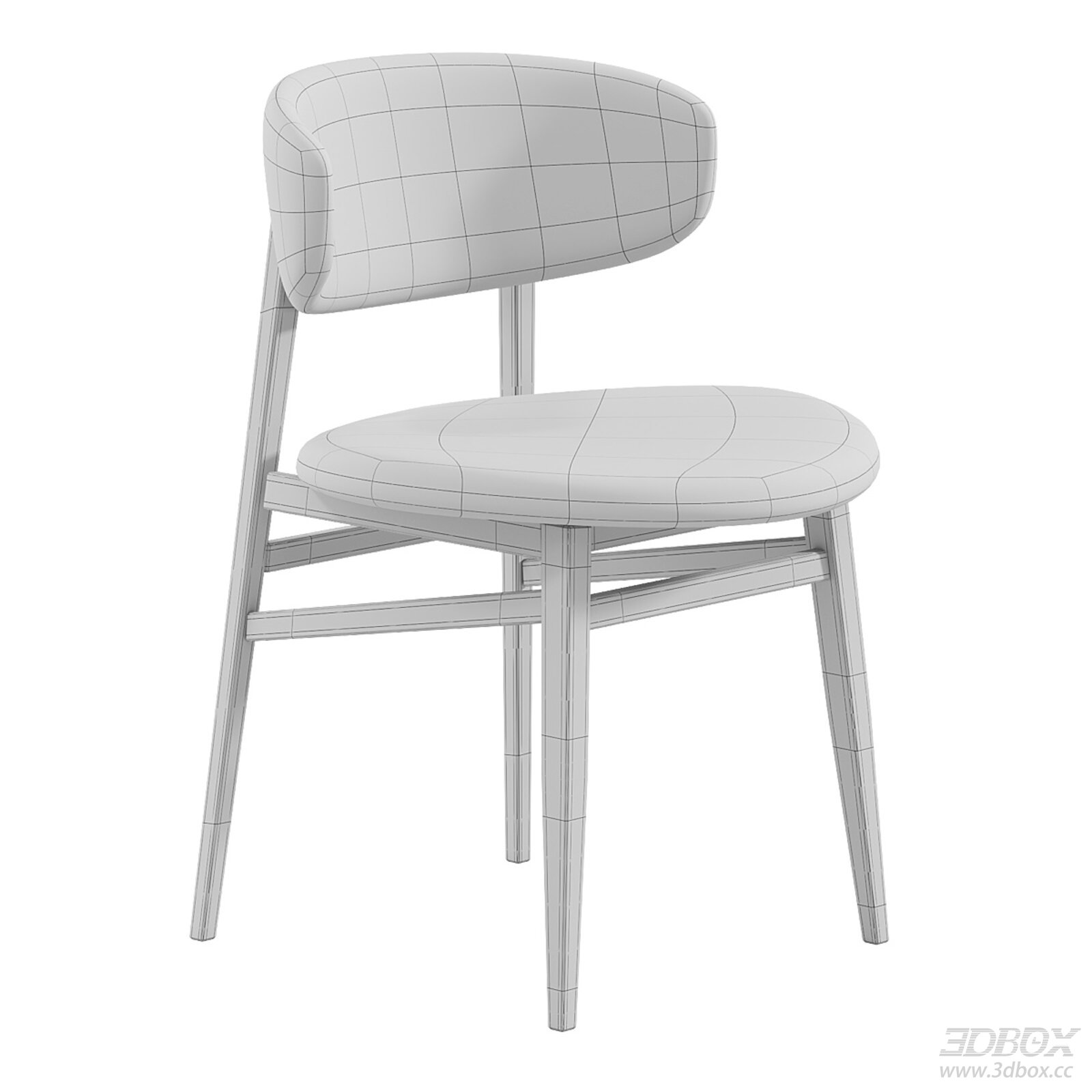 Modern Bacio Upholstered Dining Chair Wooden Frame