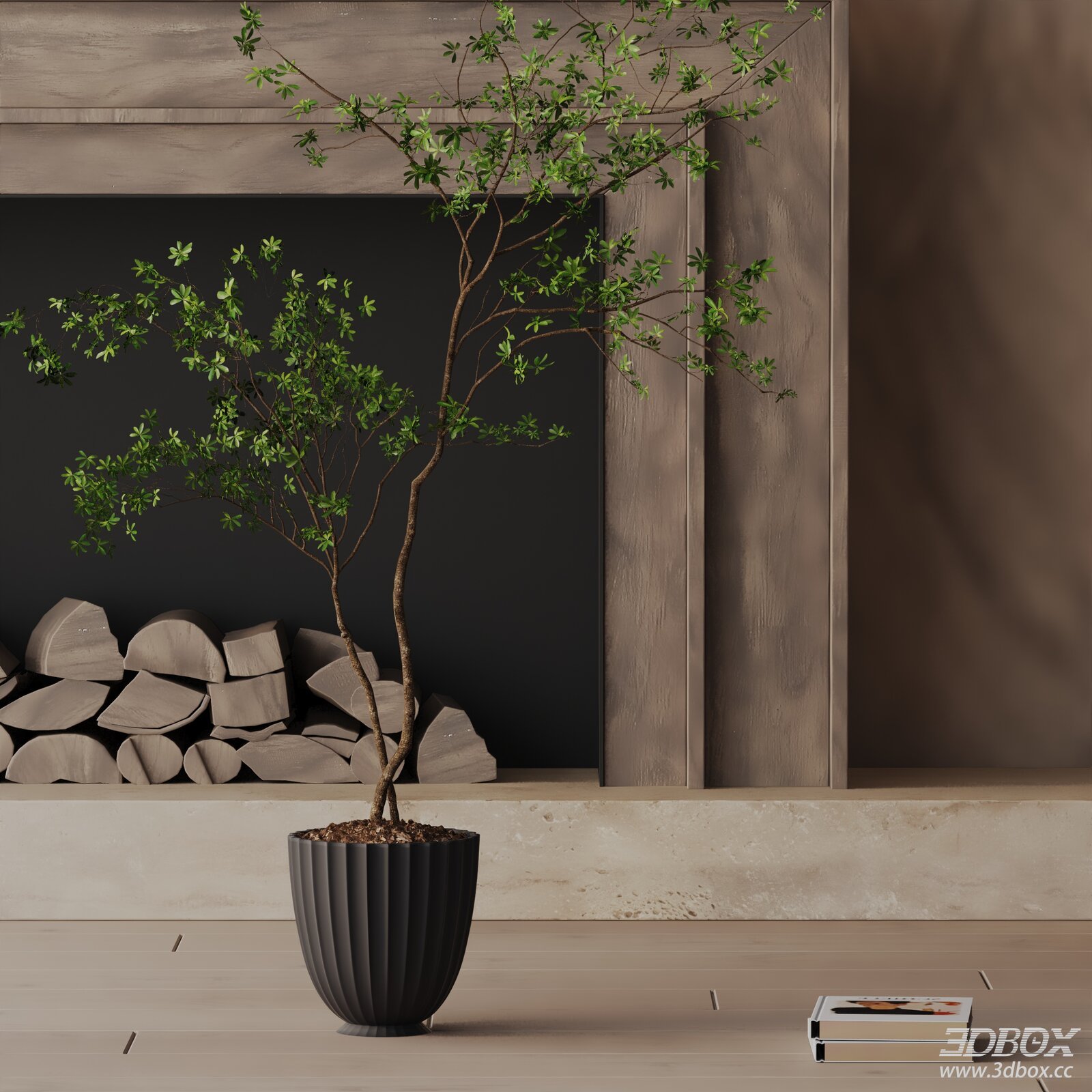 Modern Indoor Potted Green Tree Plant Decor