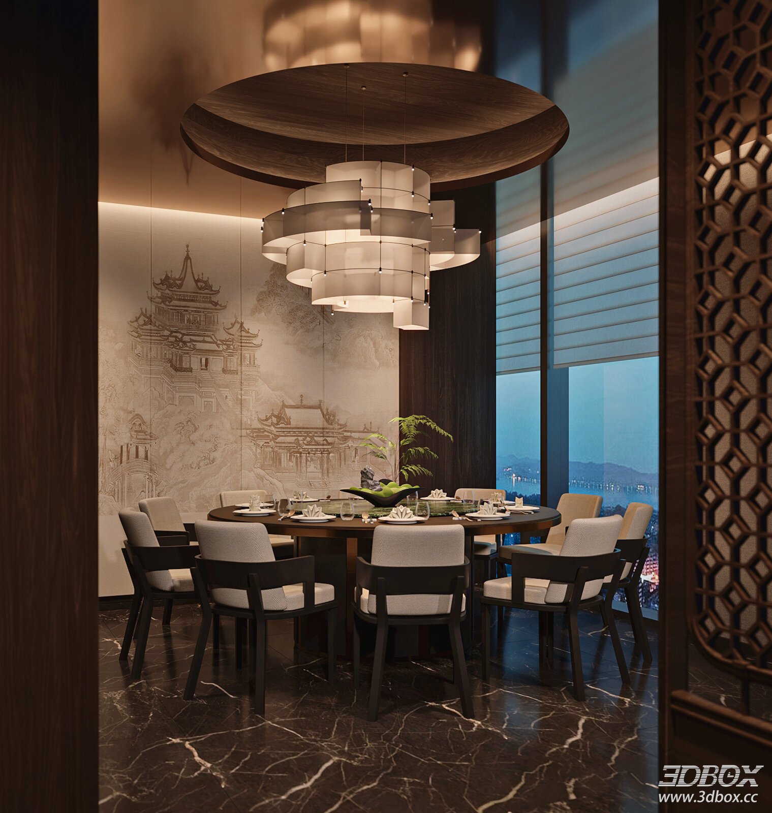 Modern Chinese Style Hotel Private Dining Room