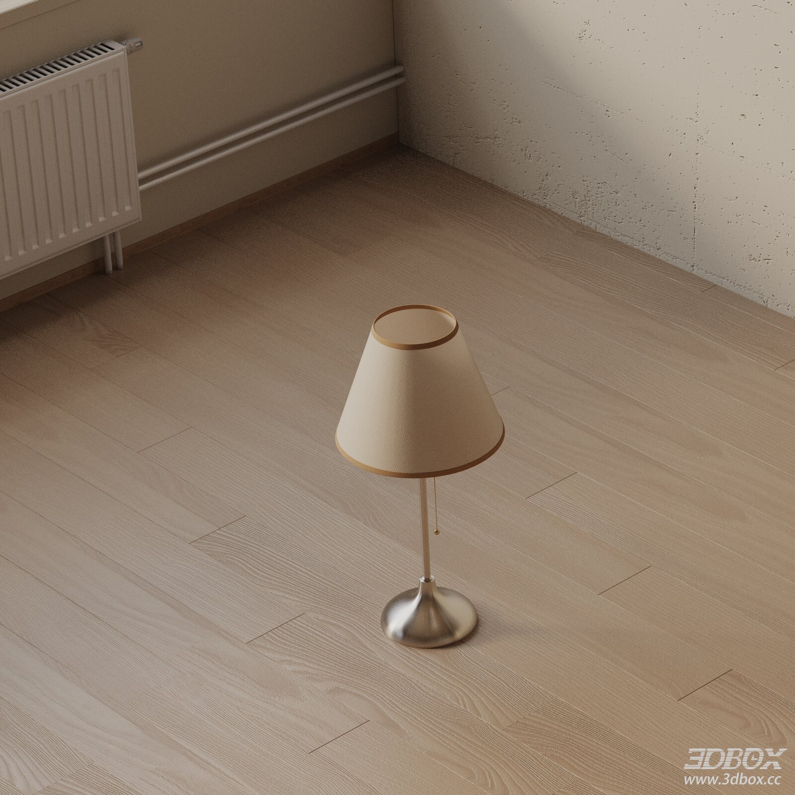 Modern Beige Fabric Shade Table Lamp Metal Base