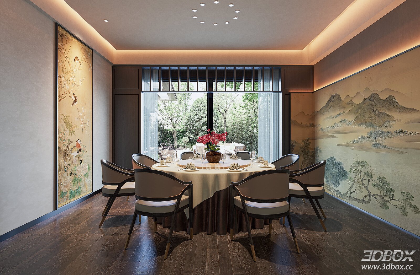 New Chinese Style Private Dining Room Interior