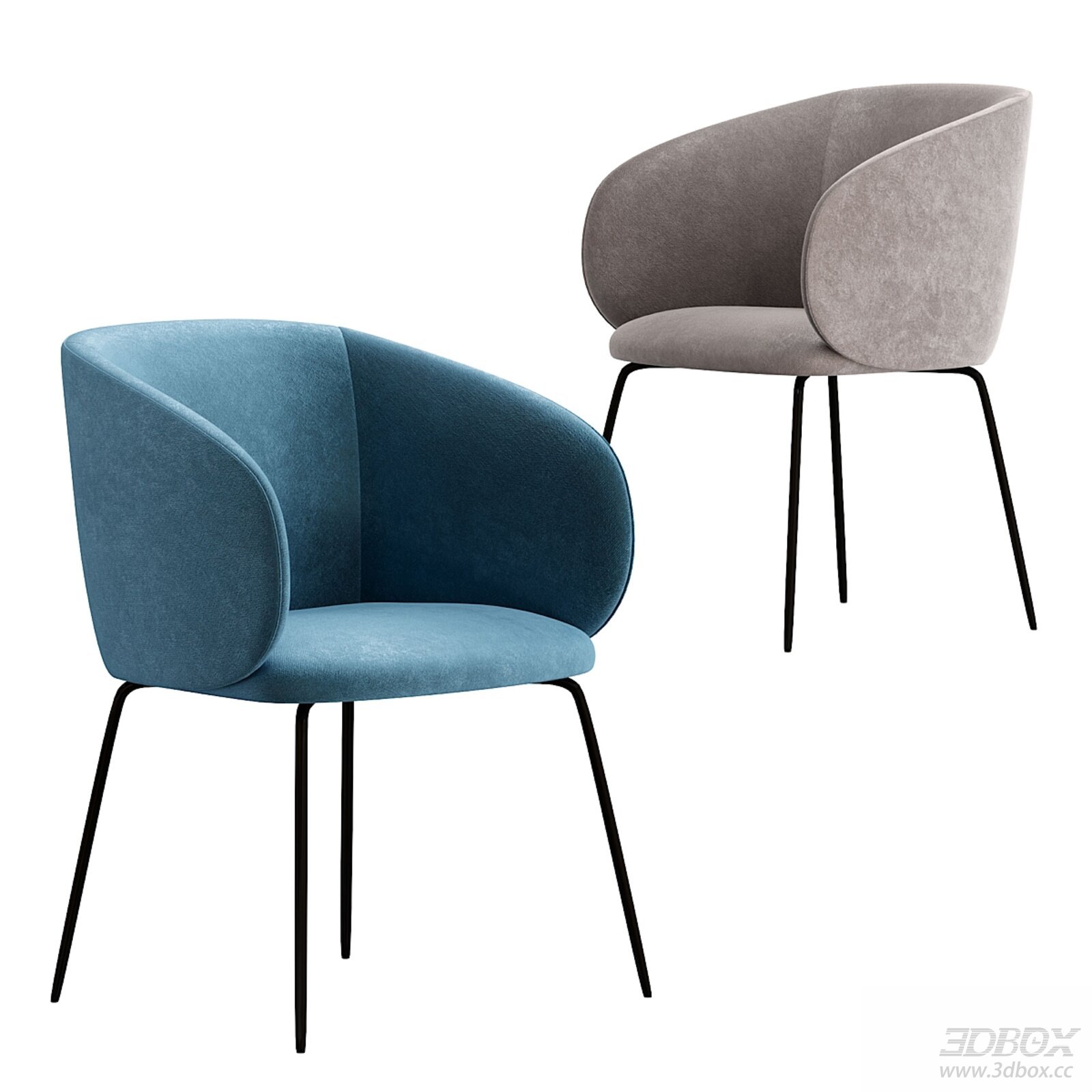 Modern Lucerne Velvet Upholstered Chair with Metal Legs
