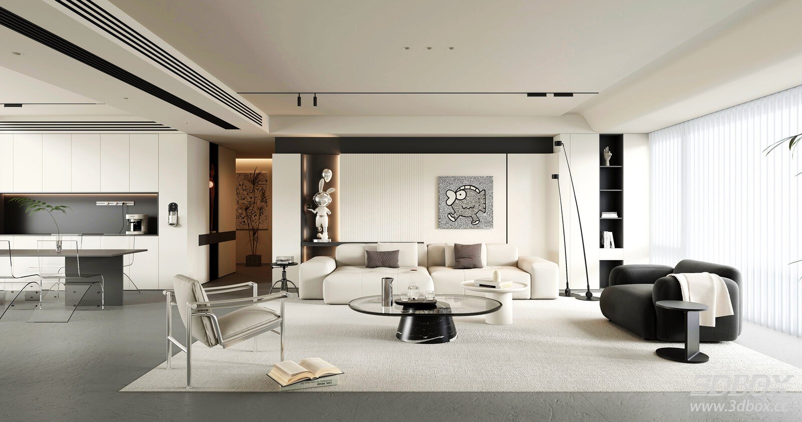 Minimalist Modern Living Room Interior Scene