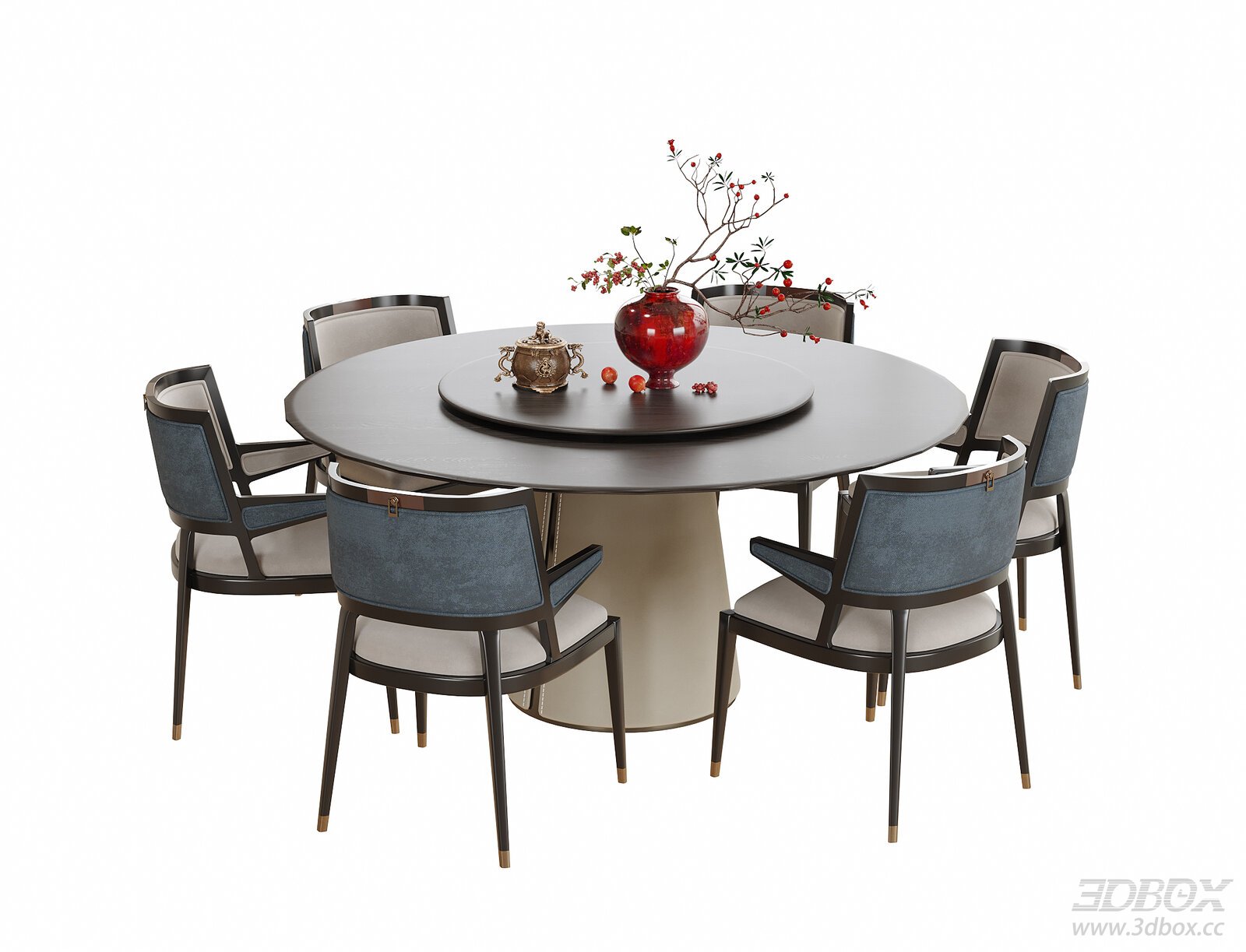 New Chinese Style Round Dining Table and Chairs Set