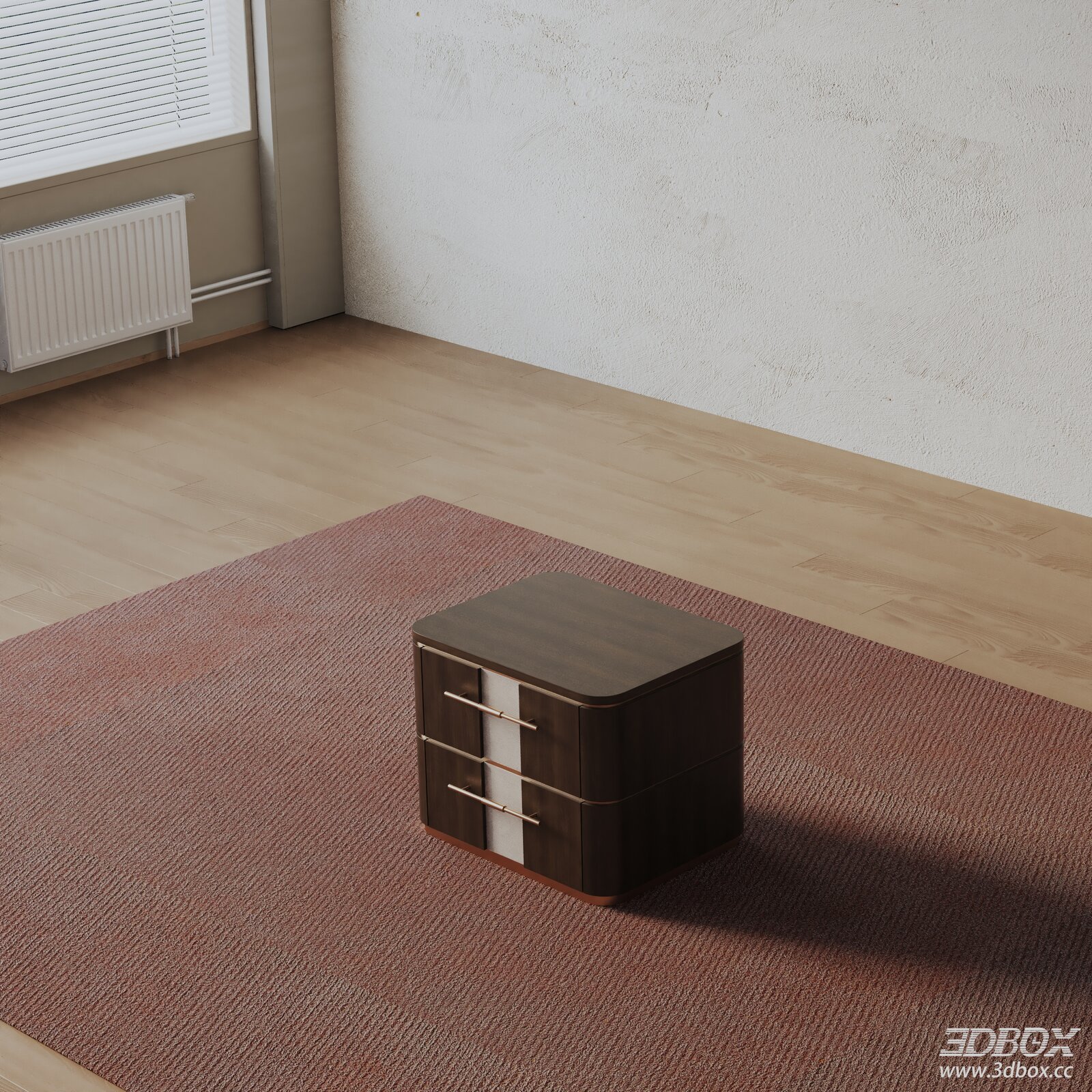 Modern Wooden Nightstand with Drawers