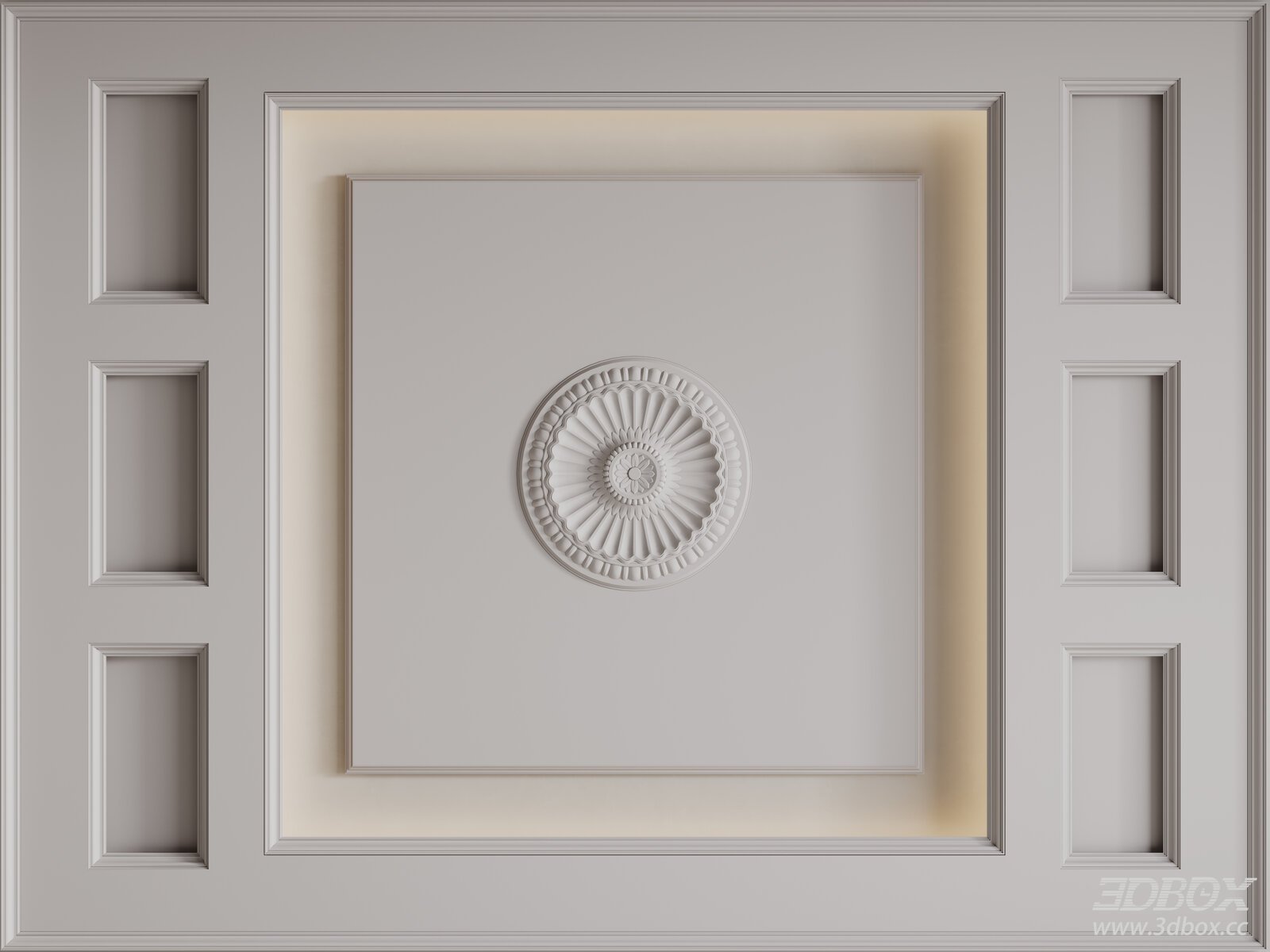 Classic Decorative Plaster Ceiling with Medallion