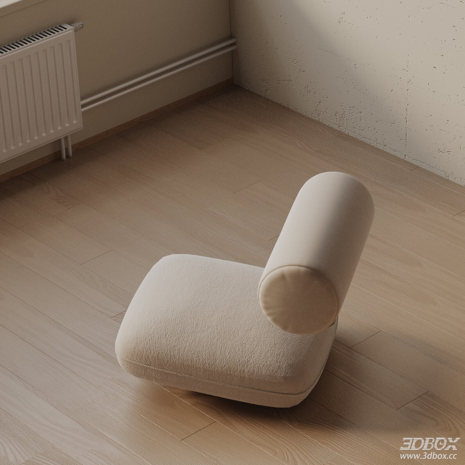 Modern Minimalist Fabric Upholstered Lounge Armchair