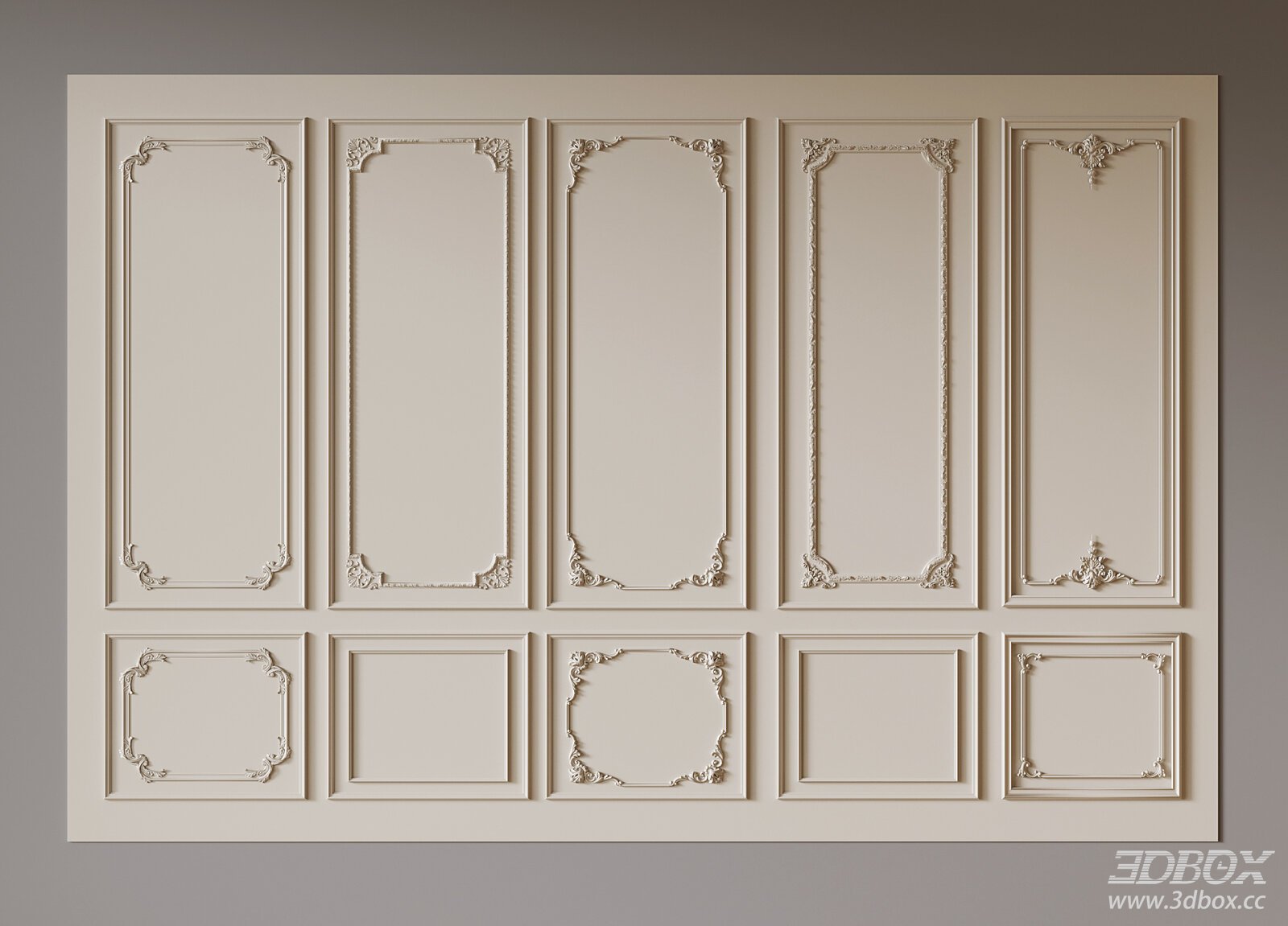 French Style Decorative Plaster Wall Molding Set