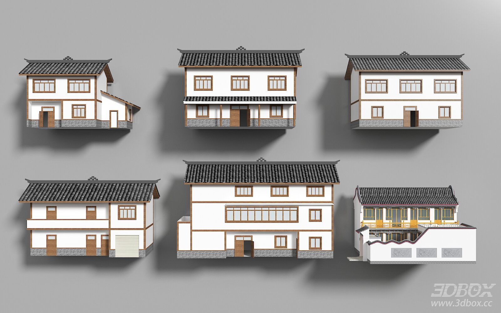 New Chinese Style Rural Homestay Villa Exterior Set