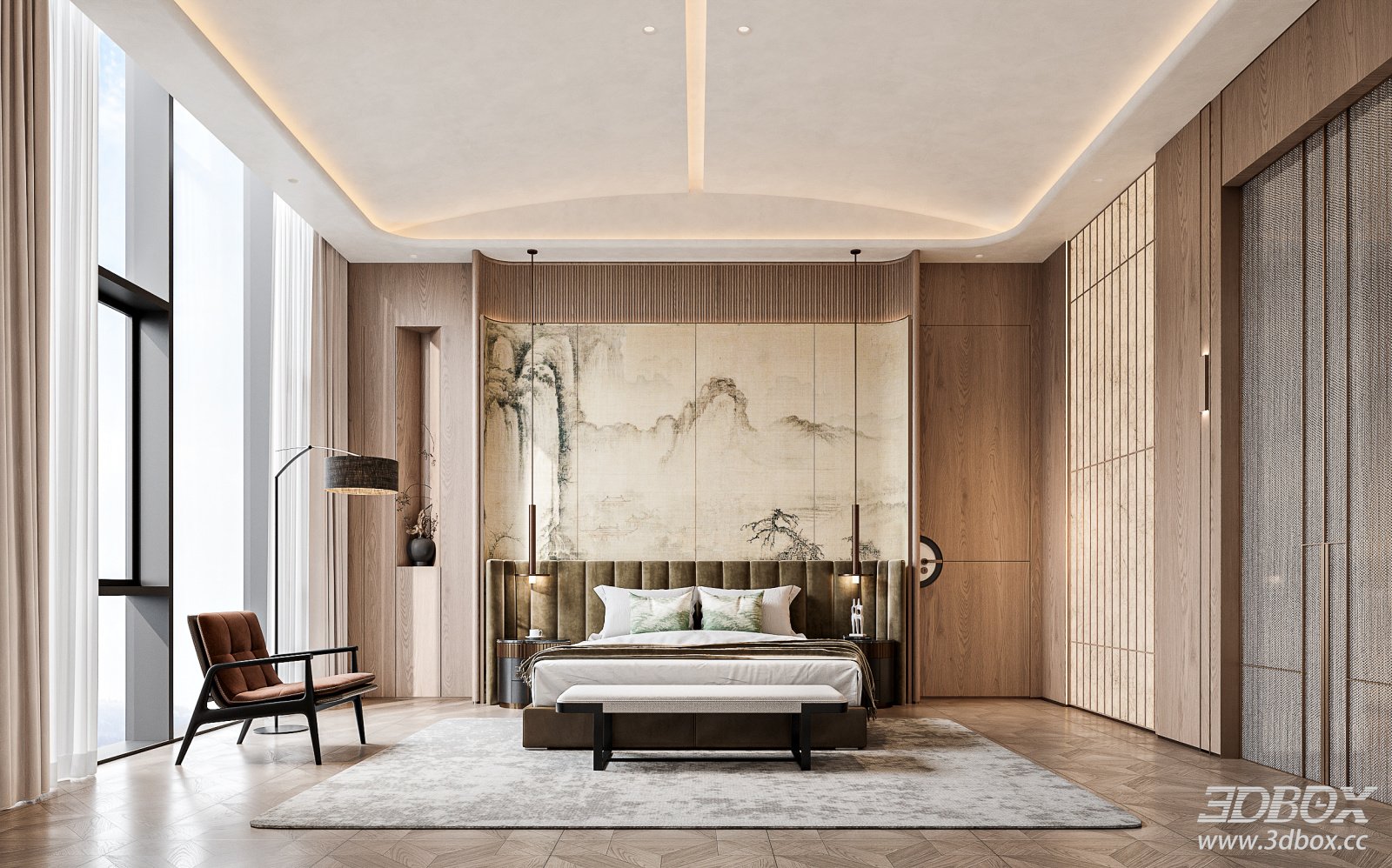 New Chinese Style Luxury Modern Bedroom Interior