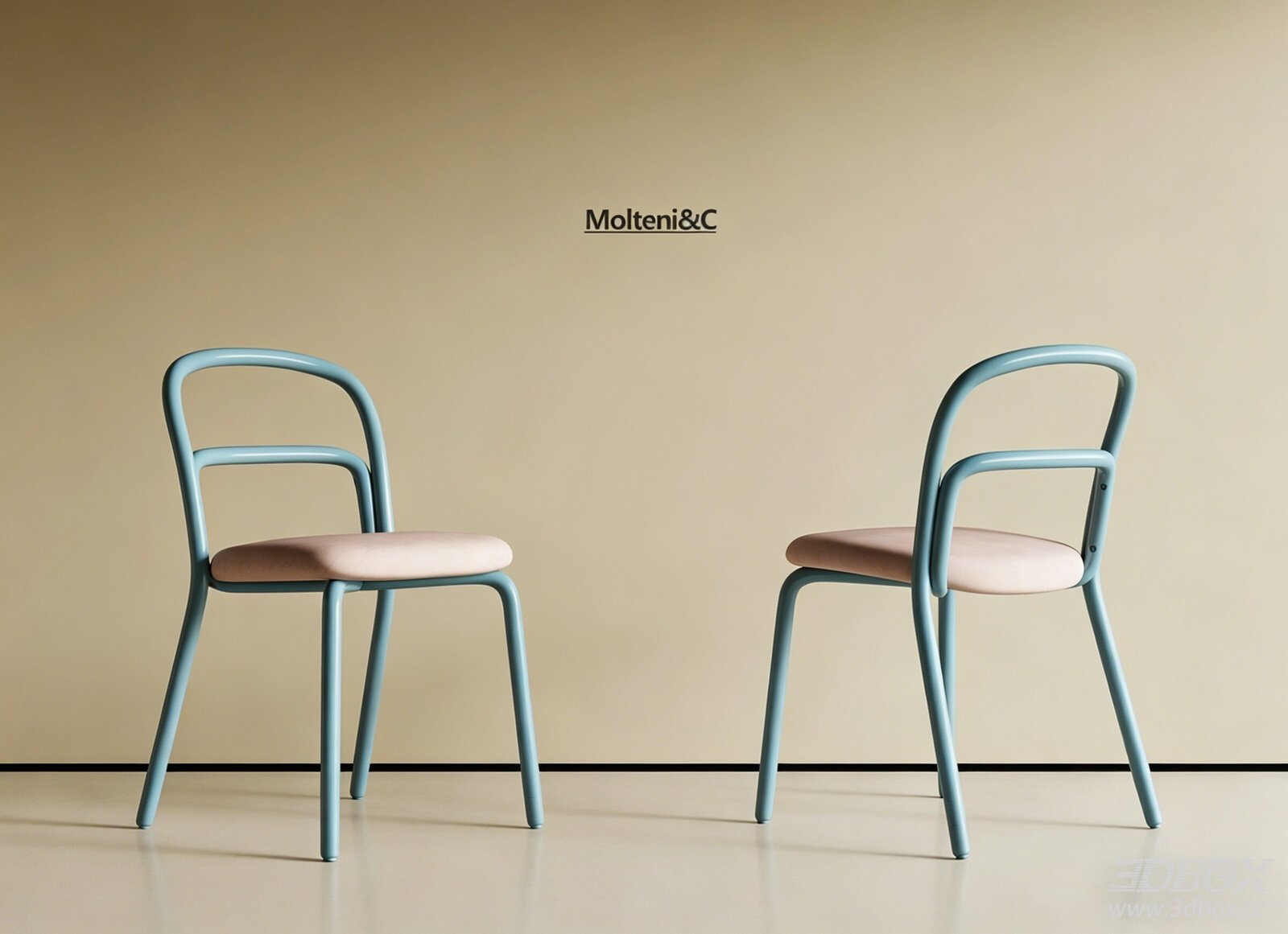 Modern Pastel Metal Frame Upholstered Dining Chair