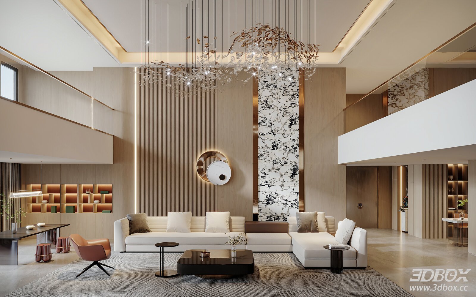 Modern Luxury Duplex High Ceiling Living Room Interior