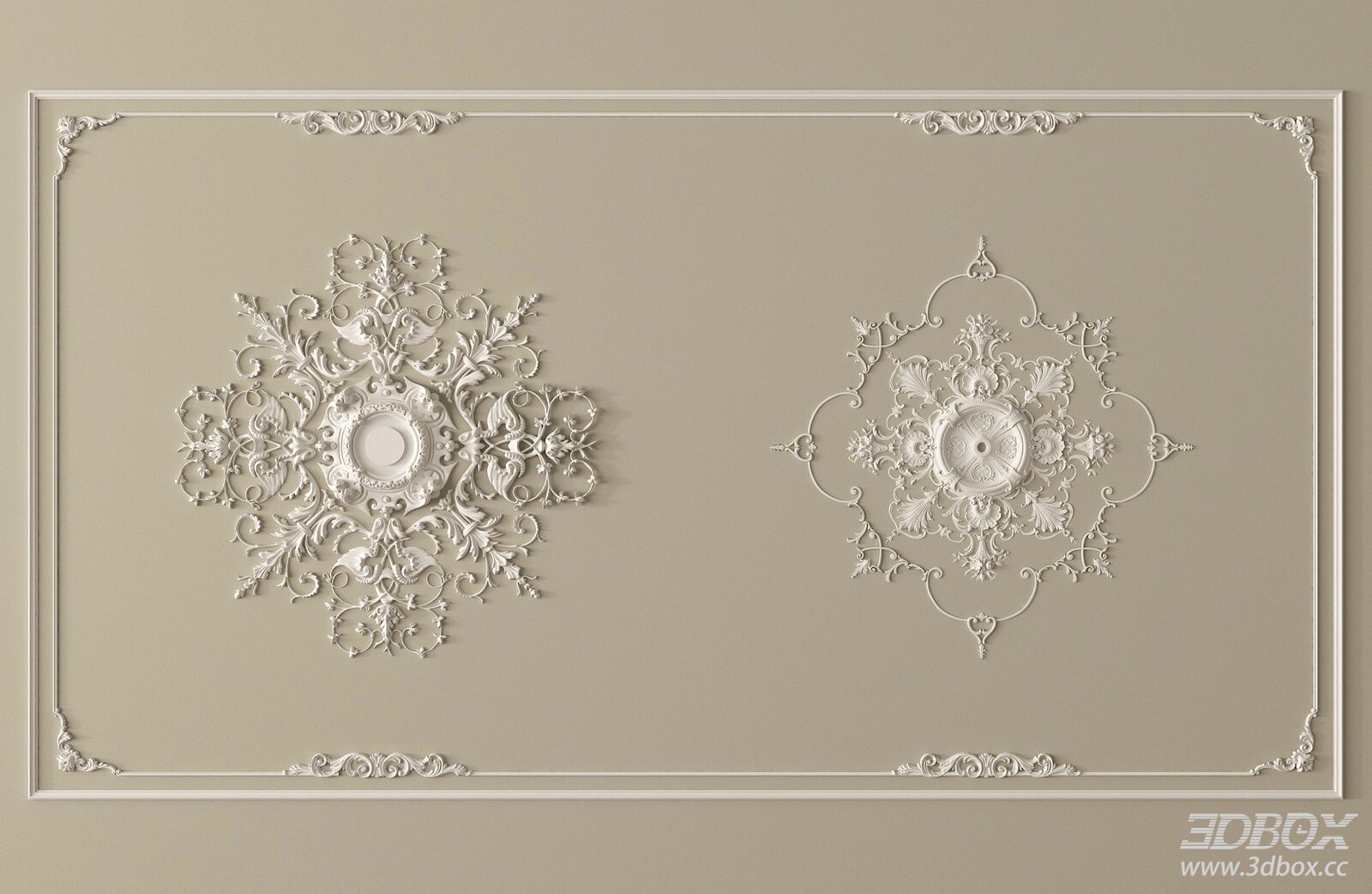 French Style Carved Gypsum Decorative Plaster Set