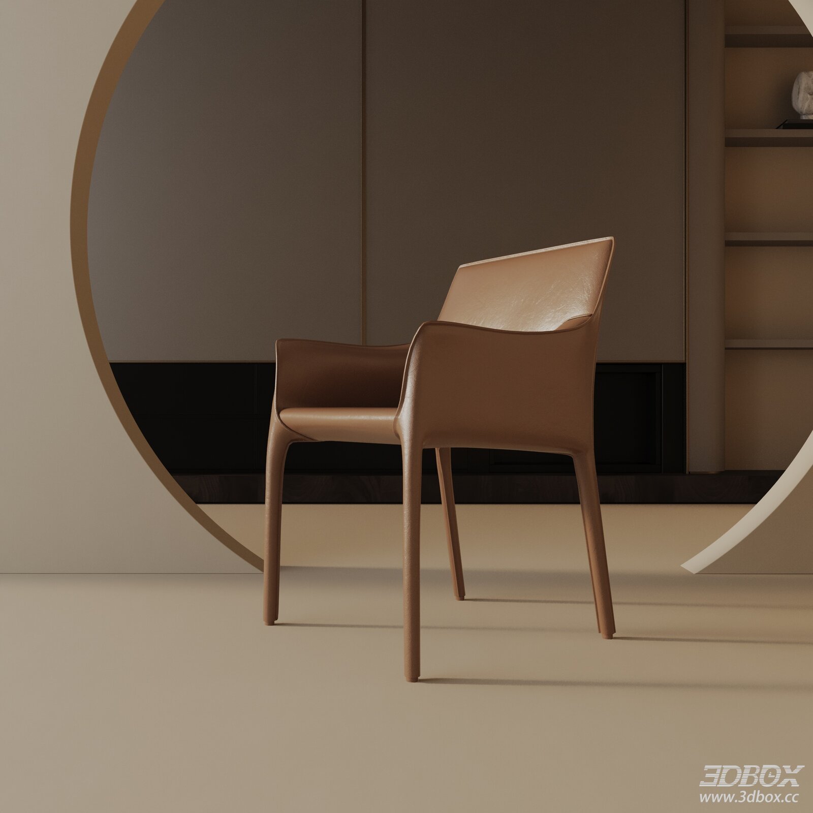 Modern Brown Leather Armchair Minimalist Luxury Seating