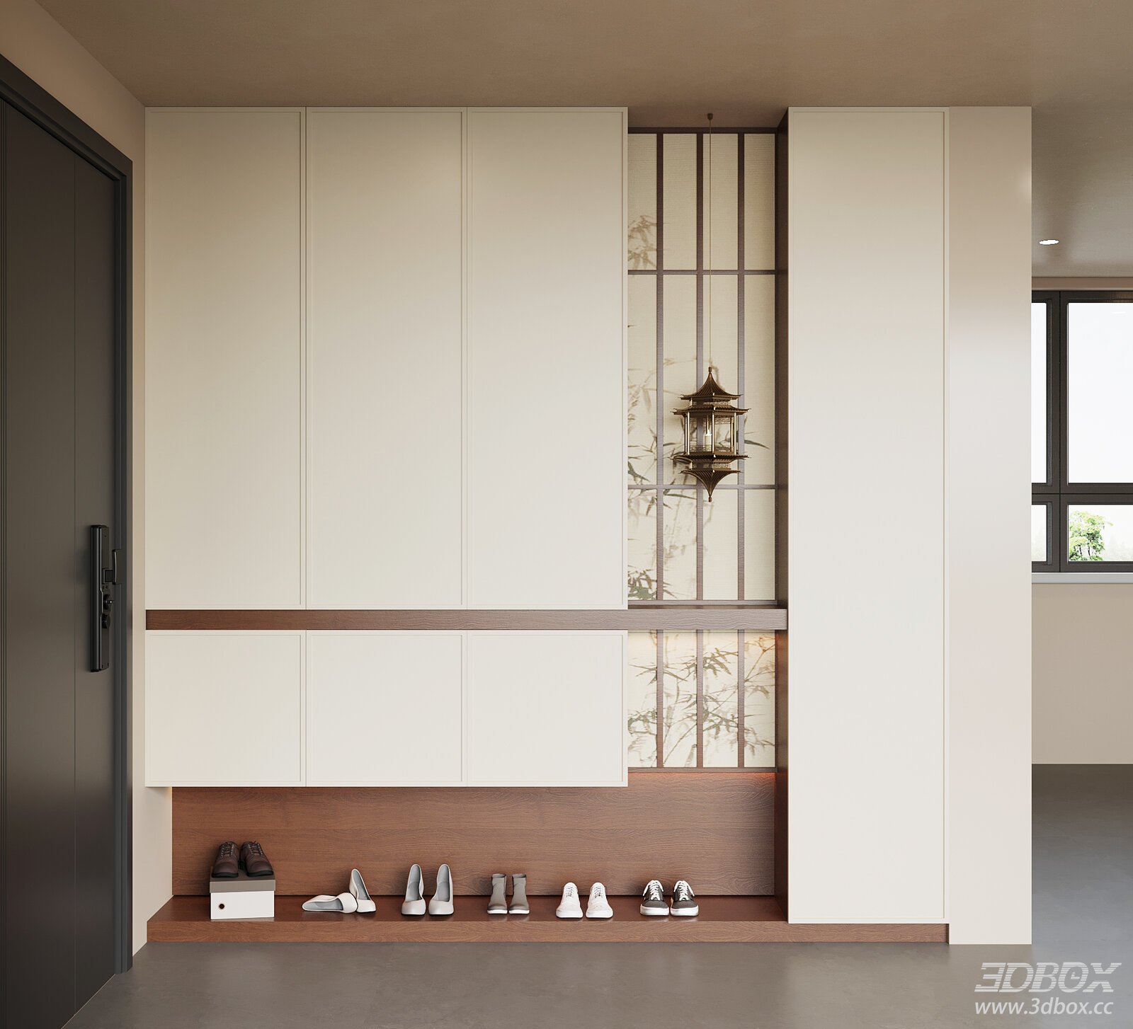 New Chinese Style Hallway Entry Shoe Cabinet