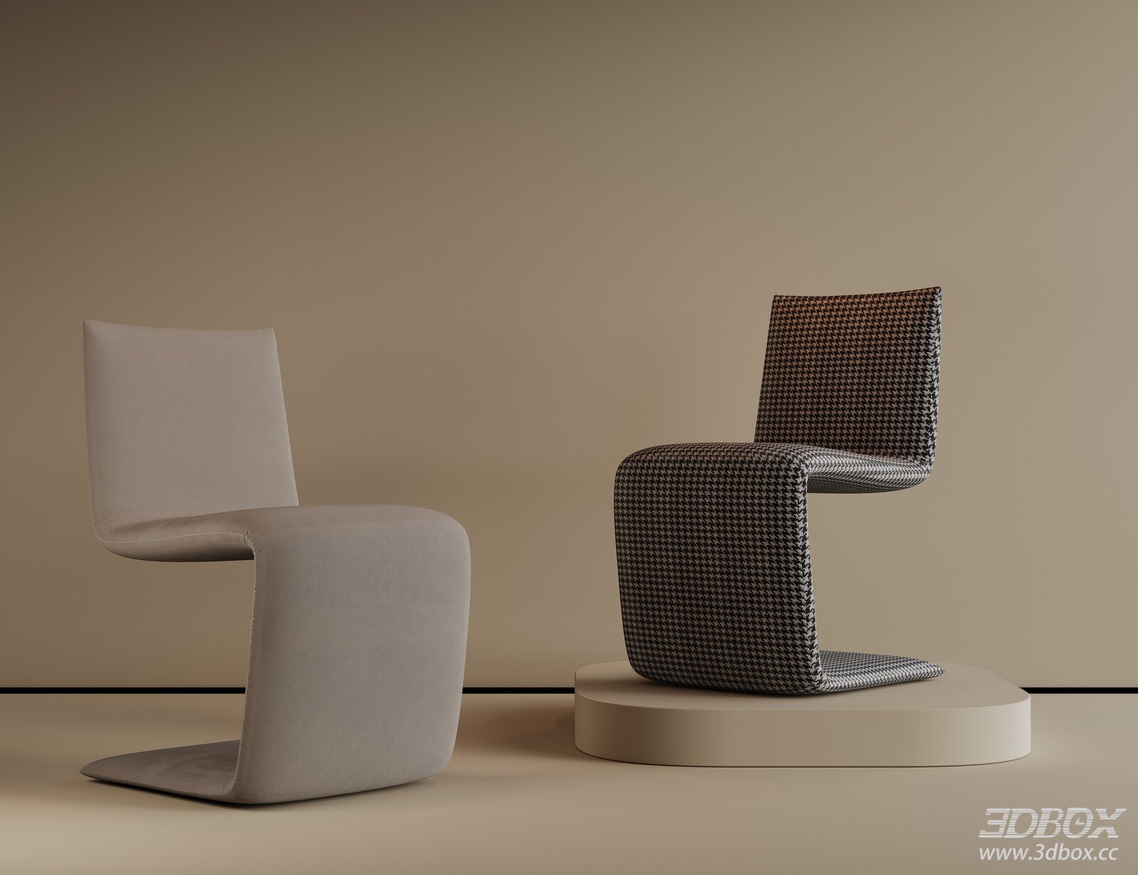 Modern Fabric Upholstered Dining Chair Mid Century Style