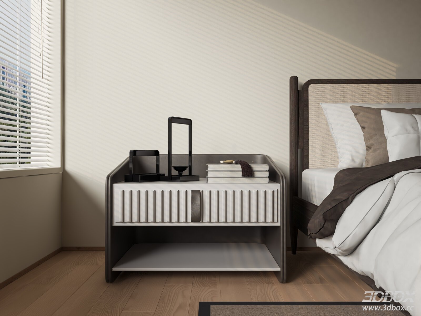 New Chinese Style Bedside Nightstand Side Table