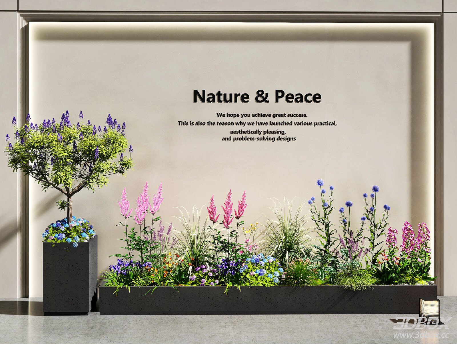 Indoor Landscape Greenery Flower Bed Plant Arrangement