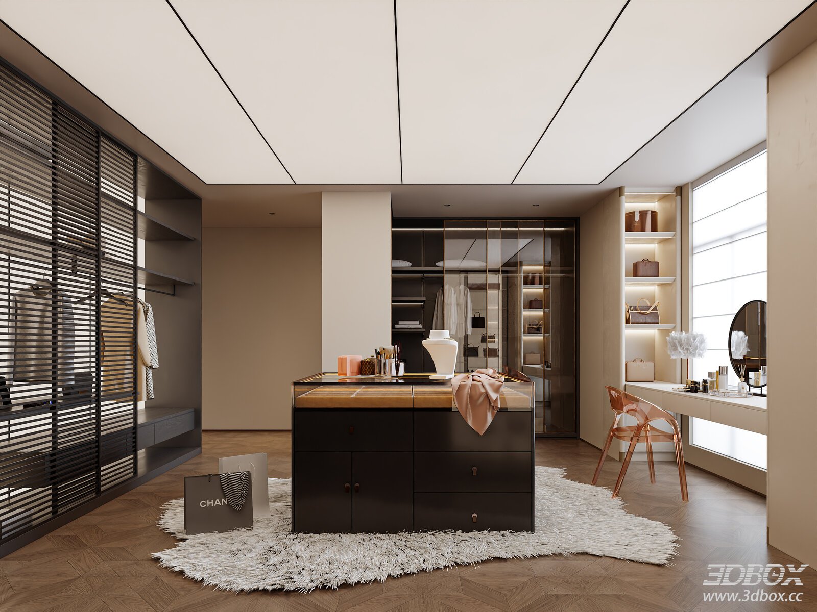 Modern Italian Style Luxury Dressing Room Walk-in Closet