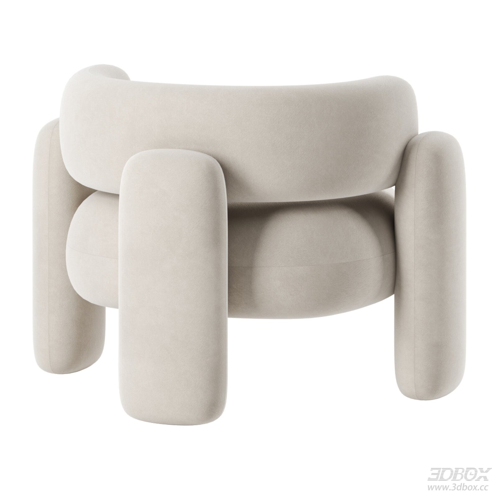 Modern Cream Style Fabric Single Armchair