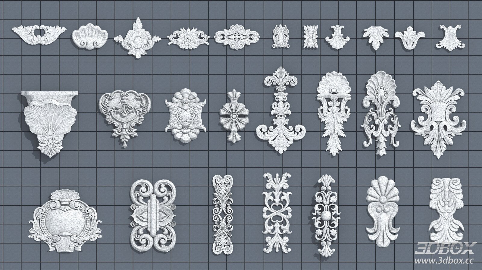 European Style Plaster Carving Ornament Set