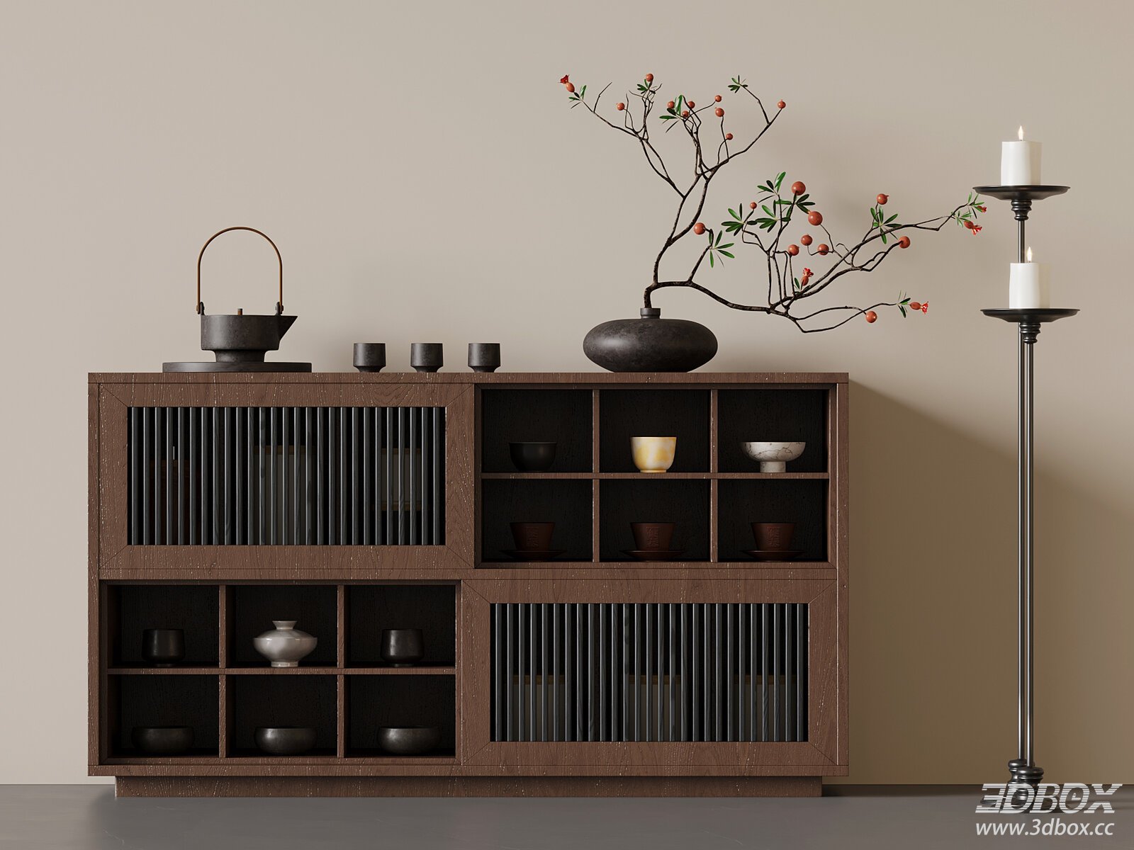 New Chinese Style Wooden Sideboard Tea Cabinet