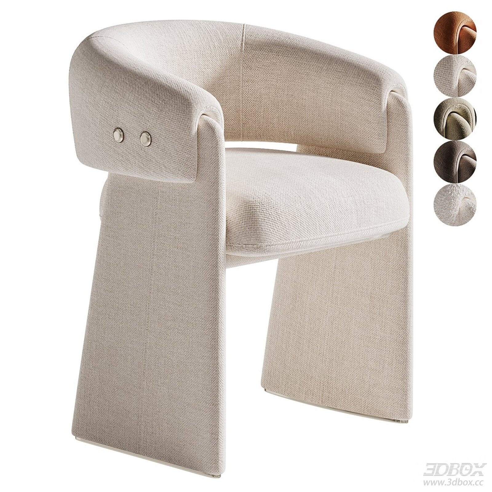 Modern Fabric Upholstered Dining Armchair