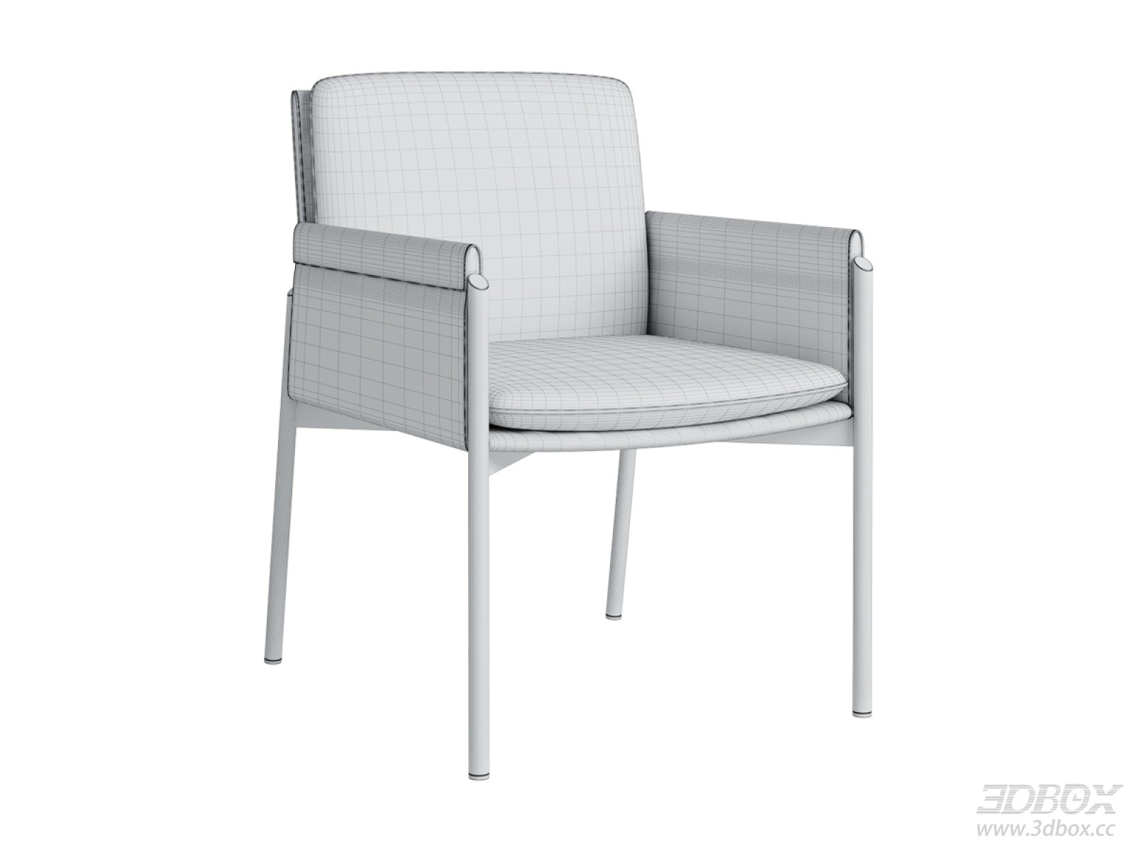 Modern Upholstered Dining Armchair with Metal Legs