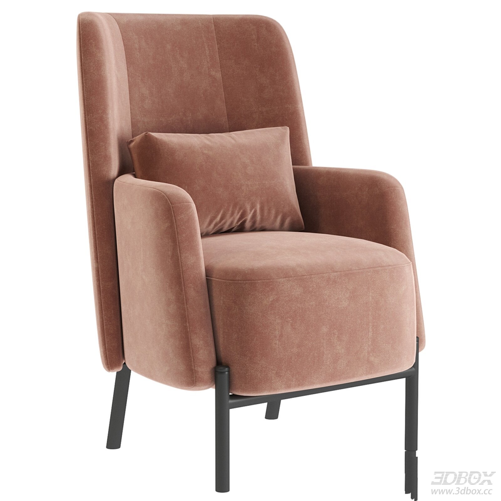 Ville Barhat Caramel Upholstered Velvet Armchair