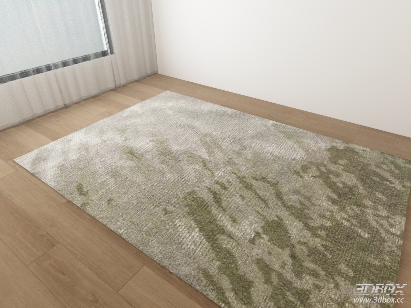 Abstract Green Beige Modern Fabric Carpet