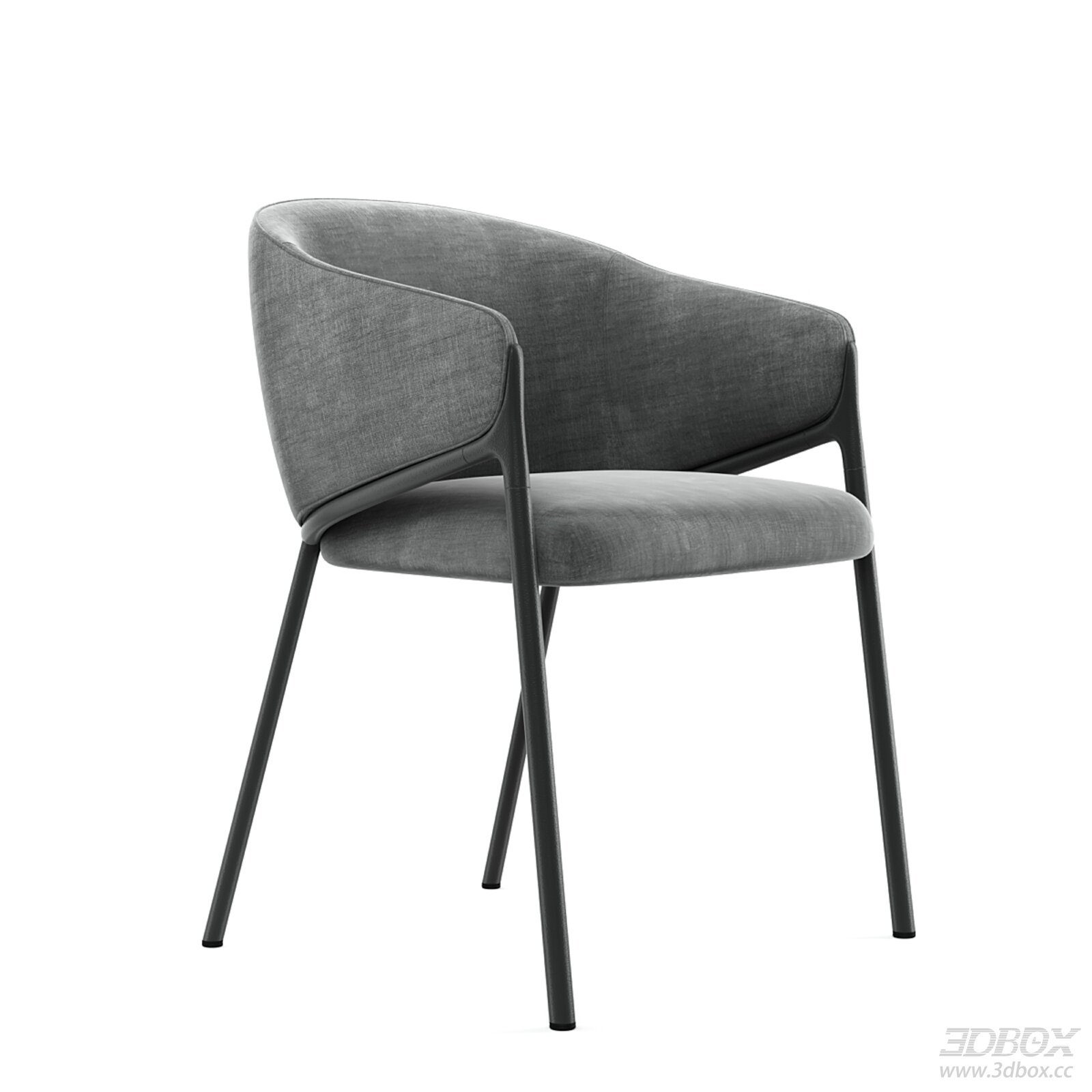 Modern Fabric Upholstered Armchair with Metal Legs
