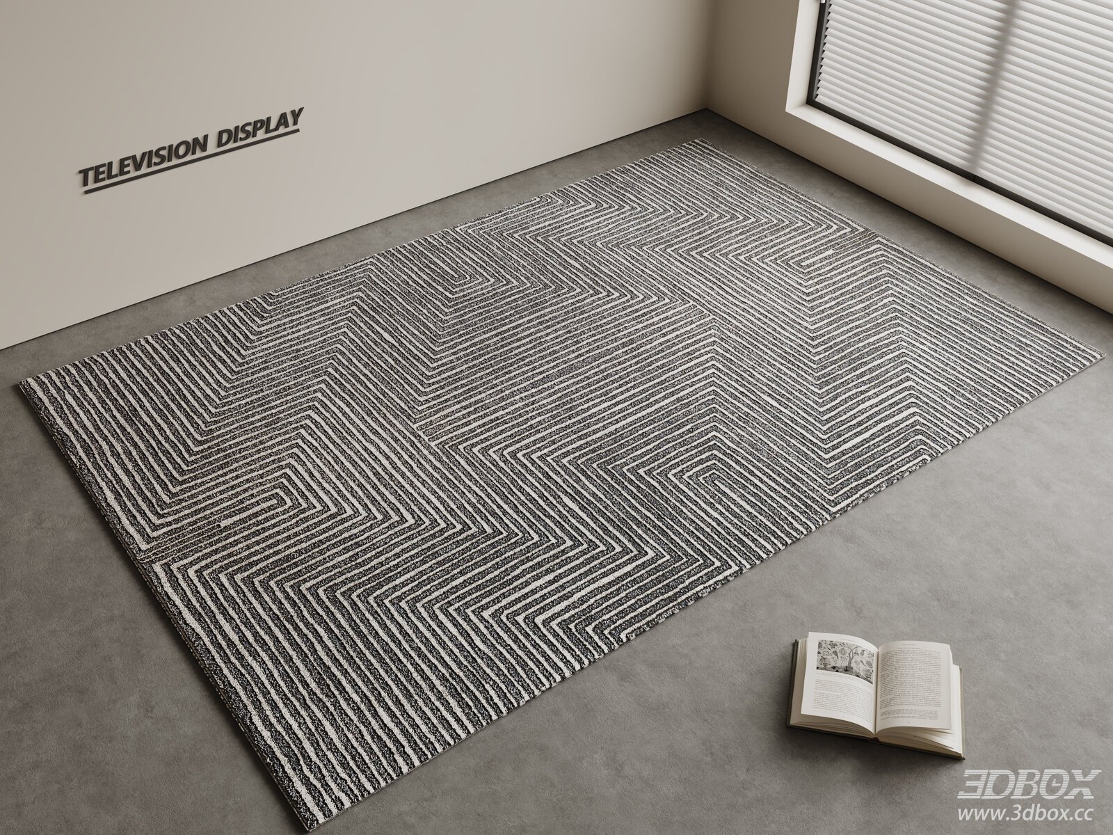 Modern Minimalist Geometric Pattern Square Linen Carpet