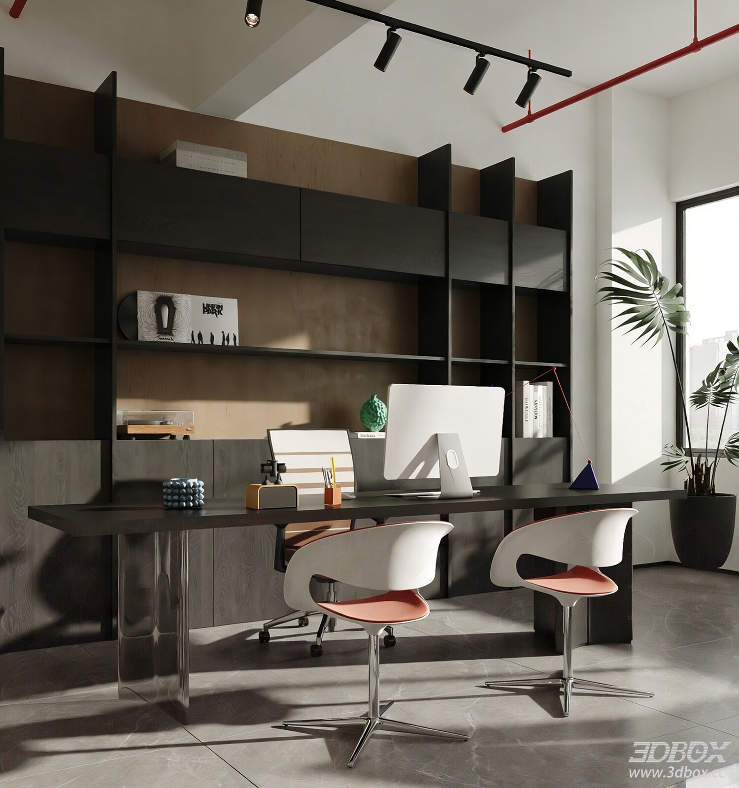 Modern Minimalist Bauhaus Manager Office Scene