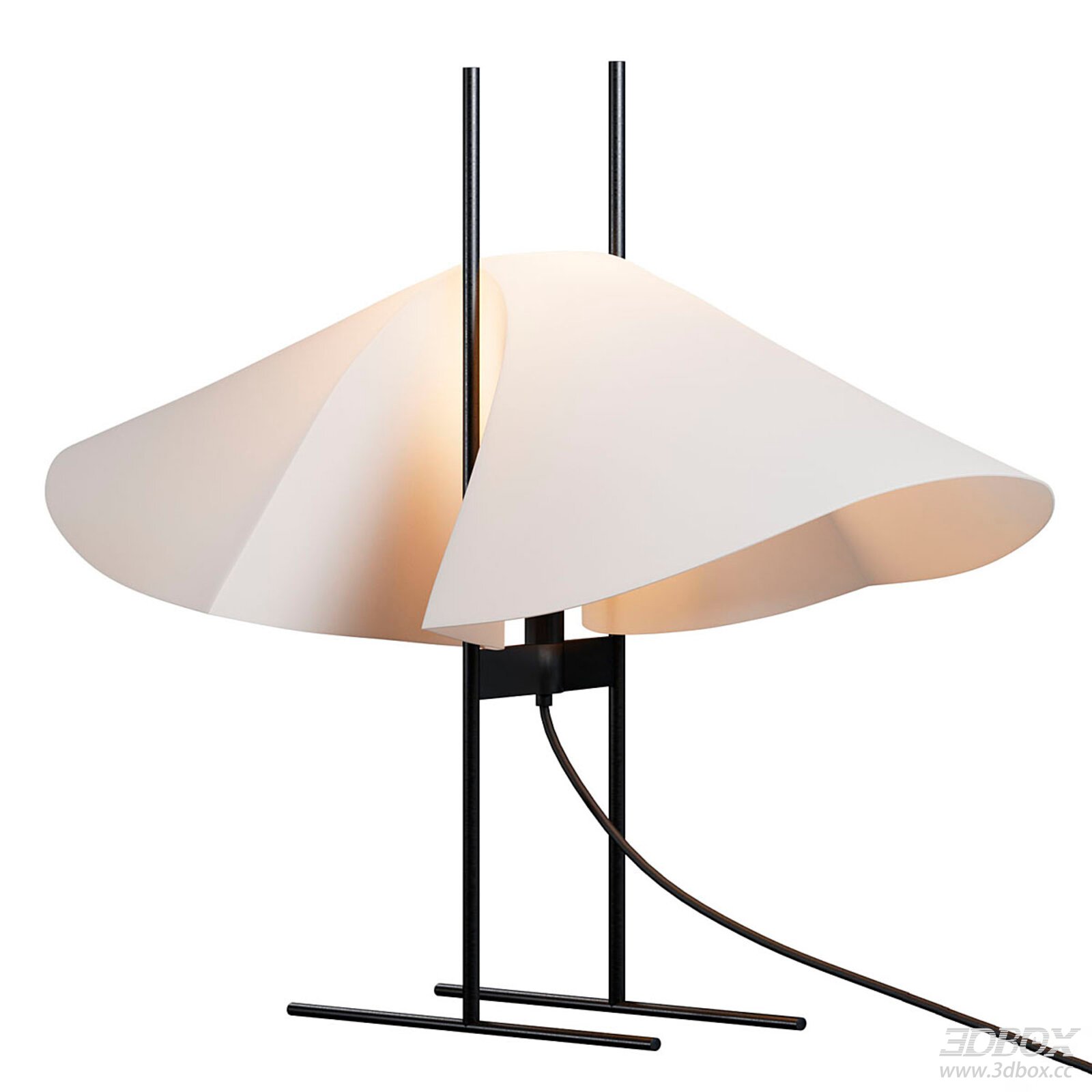 Modern Minimalist Floor Lamp Black Metal White Shade