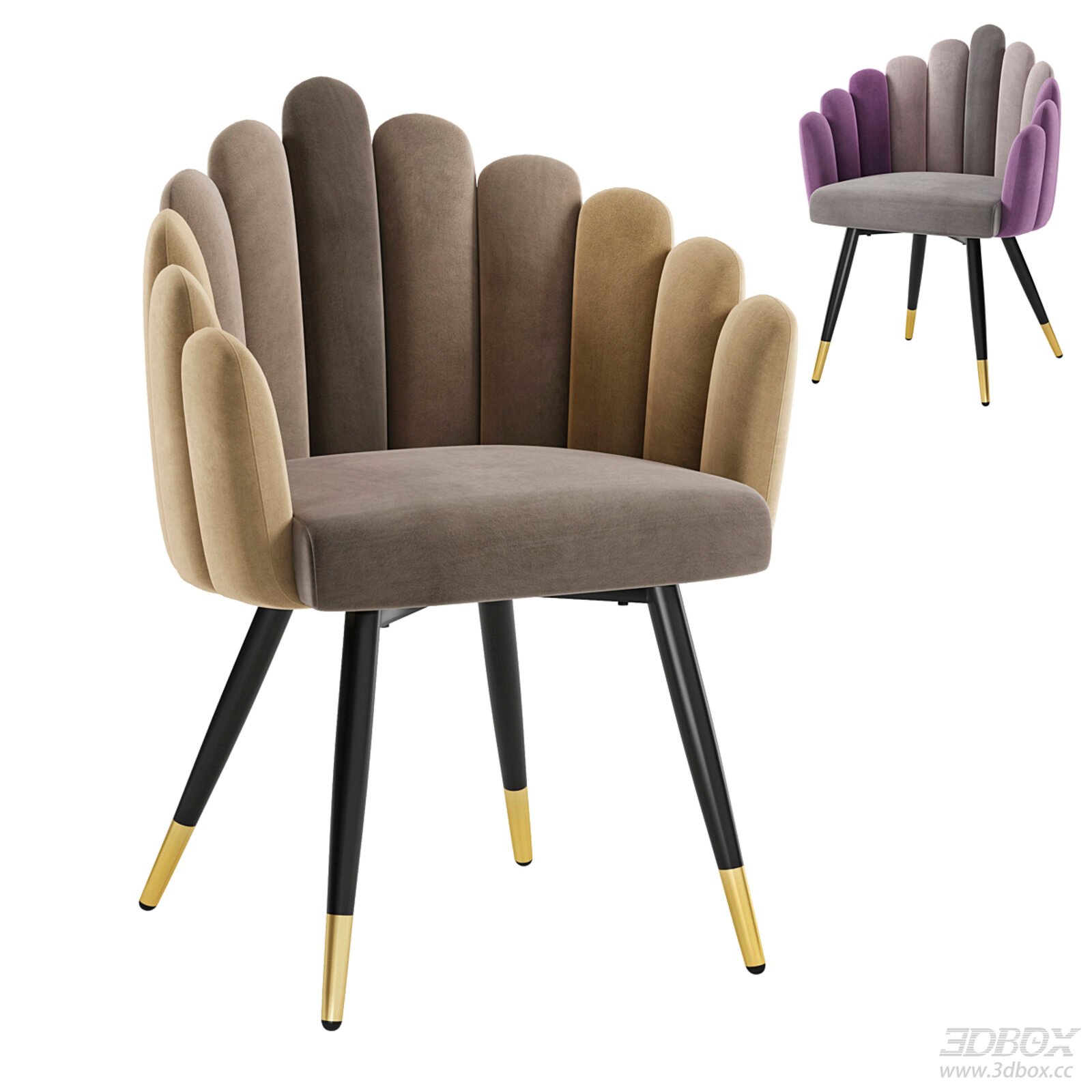 Modern Luxury Velvet Dining Chair with Gold Accent Legs