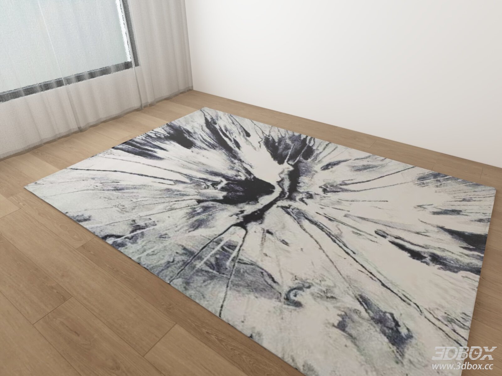 Abstract Marble Pattern Monochrome Carpet