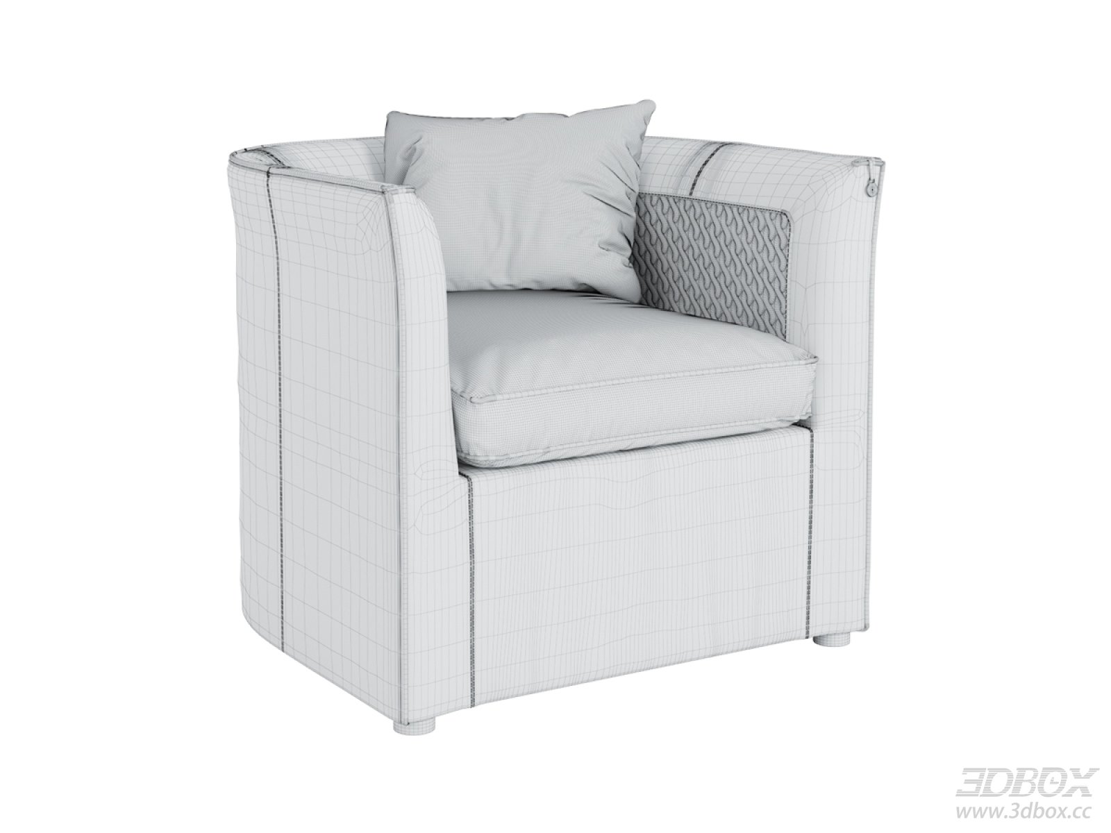 Modern Upholstered Single Sofa Armchair with Cushion
