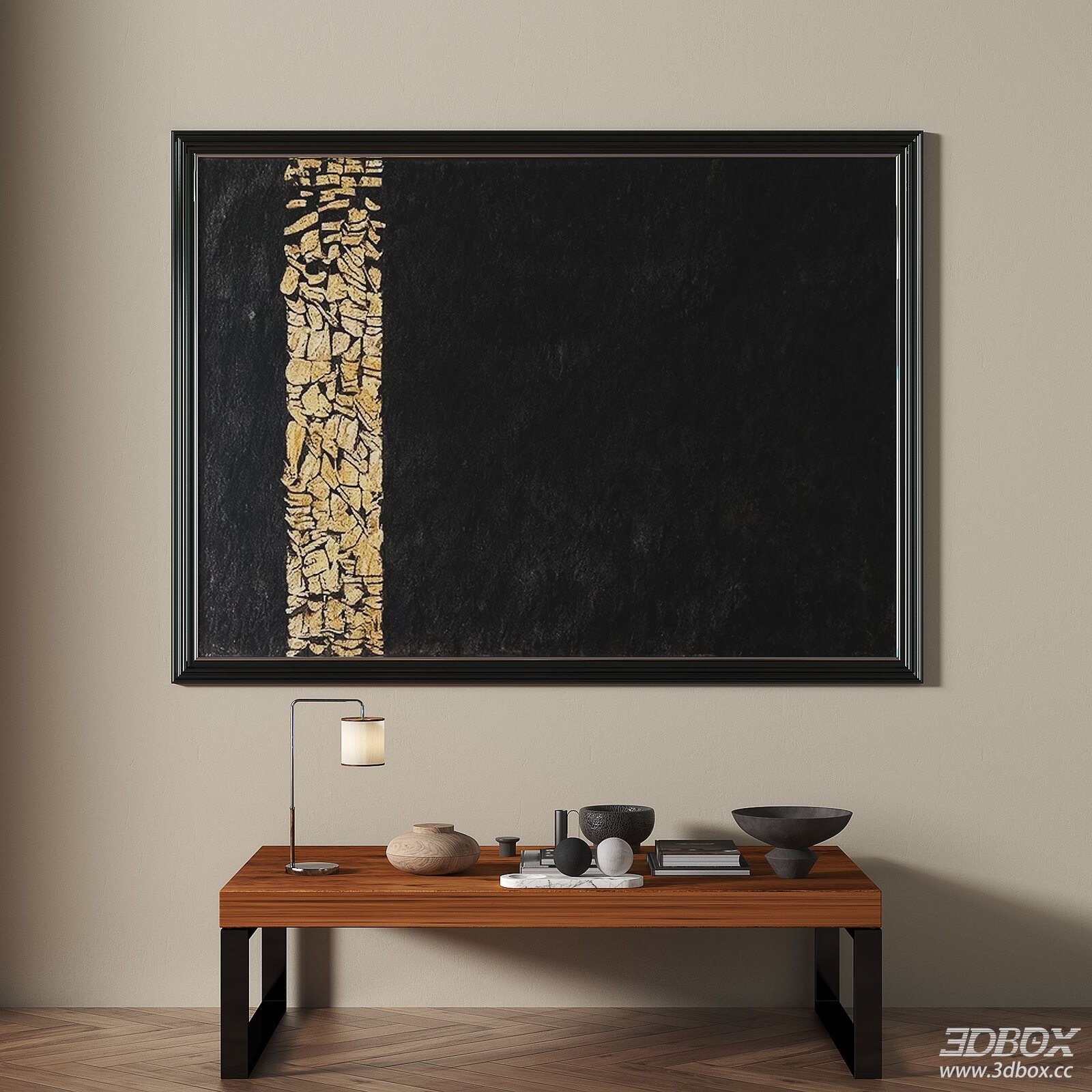 Wabi Sabi Abstract Black Gold Decorative Wall Frame Painting