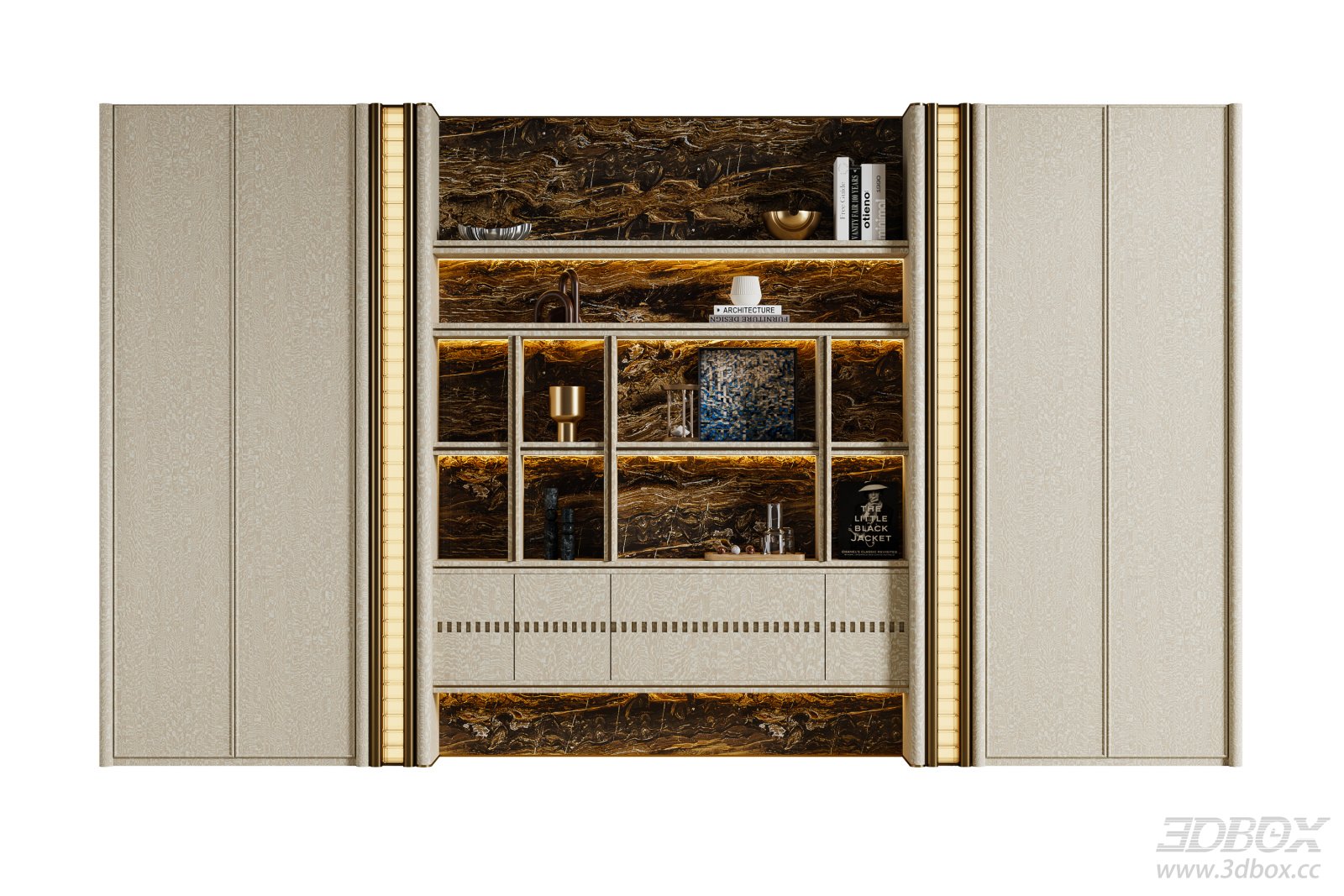 Italian Luxury Style Display Bookshelf Cabinet